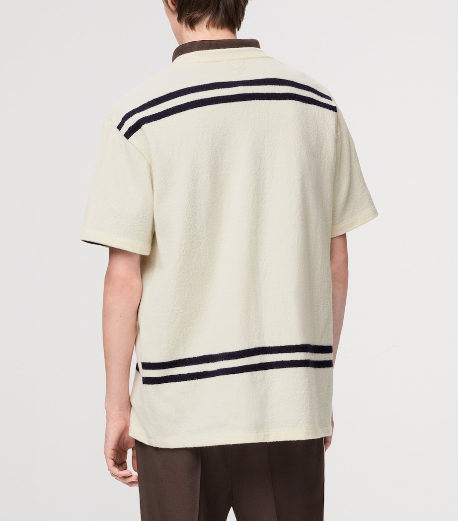 LOEWE Mens Wool-Blend Oversized T-Shirt White/dark Navy Image 4