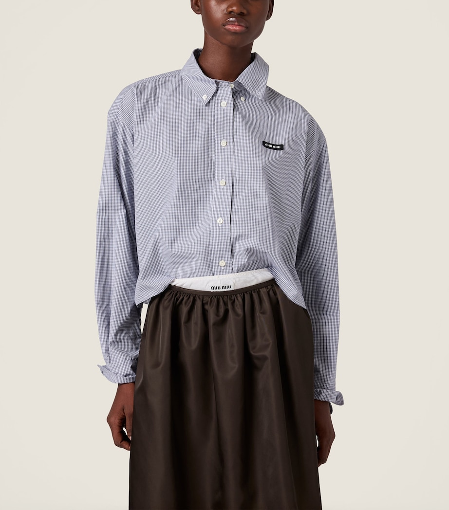 Miu Miu Womens Cotton Poplin Check Shirt Image 5