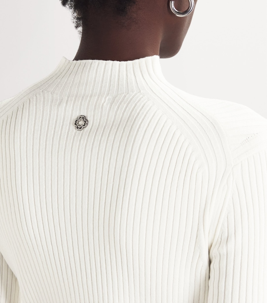 Ribbed High-Neck T-Shirt ECRU Image 6