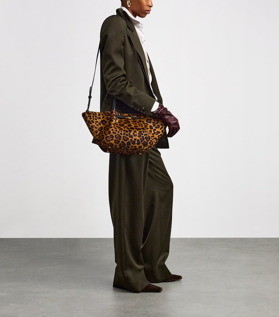 Medium Leopard-Effect Calf Hair New York Tote Bag LEOPRD EFFCT/BLK F02 Image 5