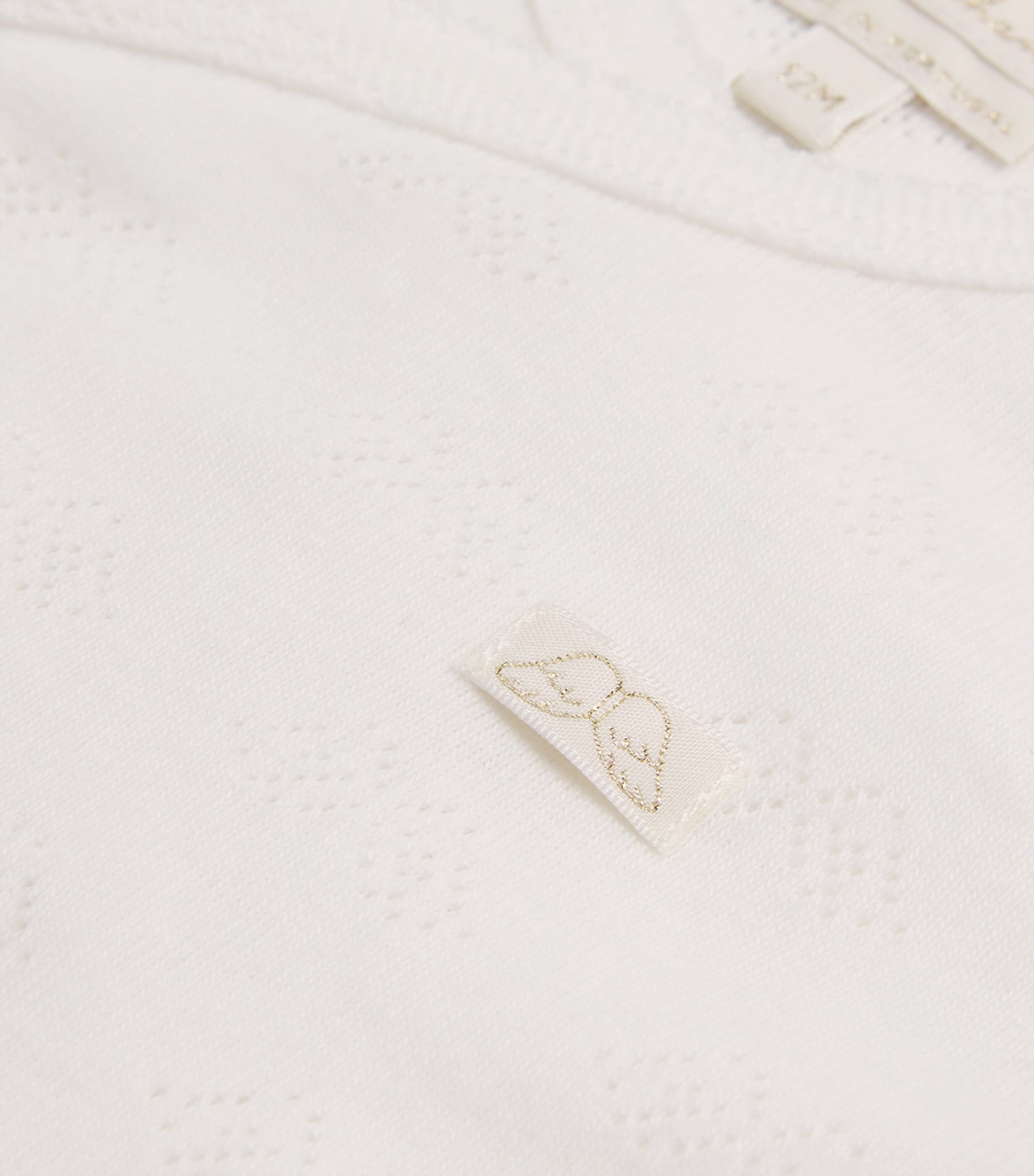 Marie-Chantal Pointelle-Knit Angel Wing Bodysuit White Image 3