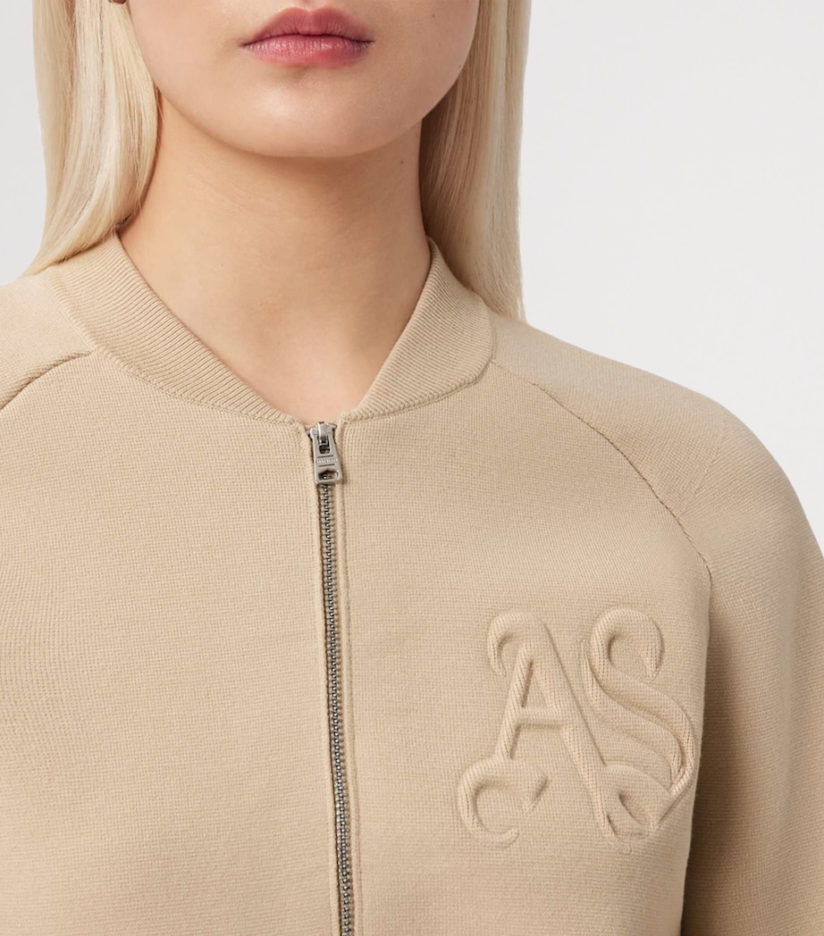 Knitted Sonny Bomber Jacket PEBBLE WHITE Image 7