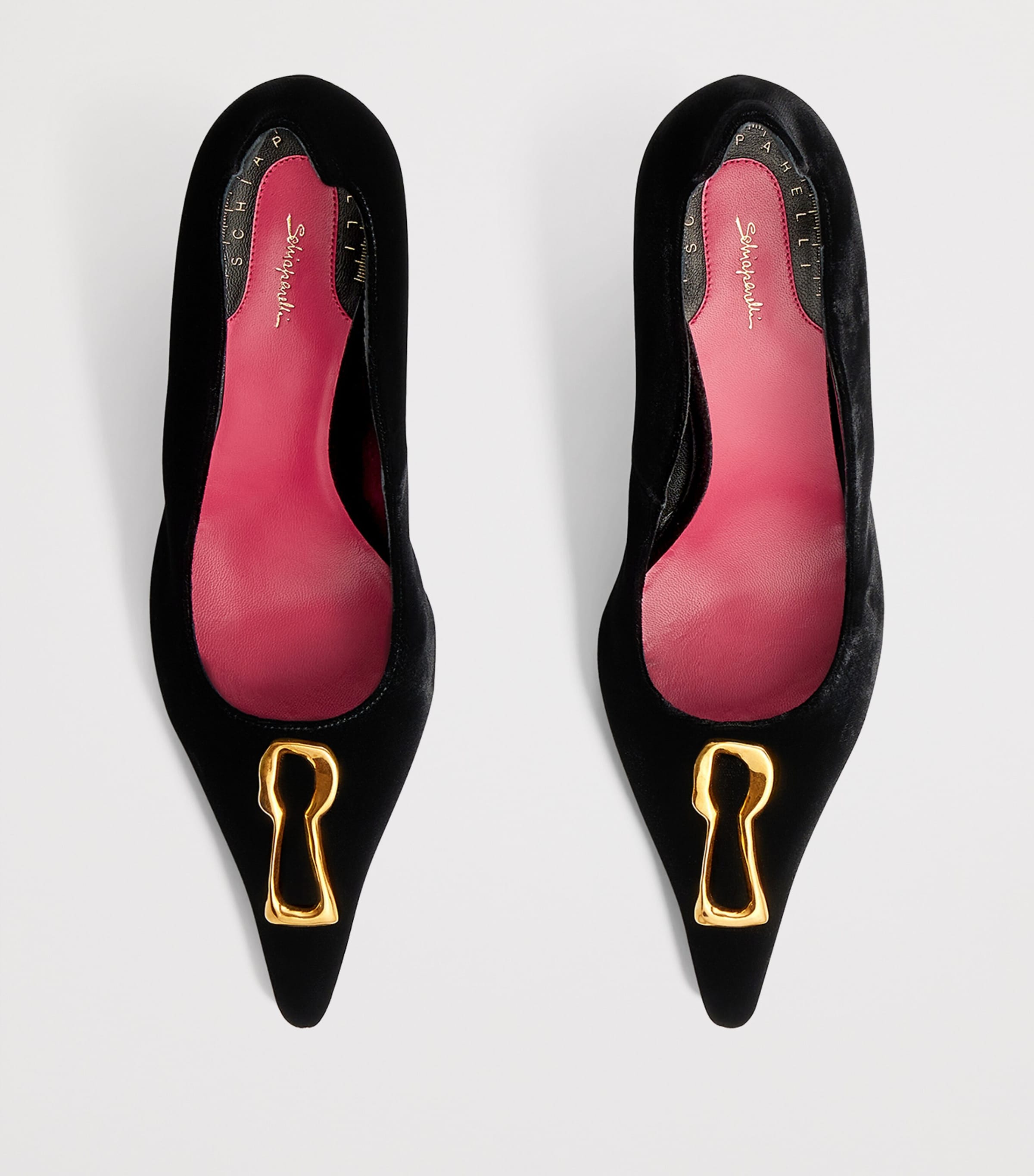 Schiaparelli Velvet Keyhole Pumps 60 Black Image 5