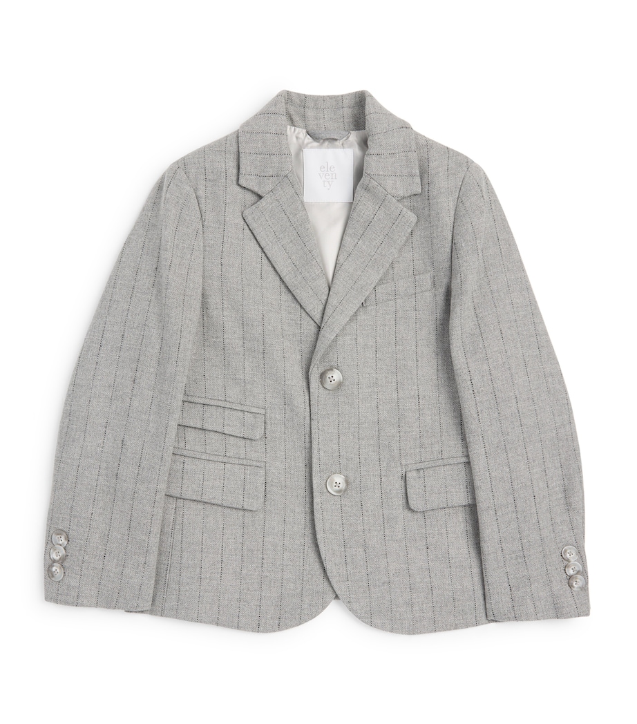 Eleventy Kids Pinstripe Blazer (2-16 Years) Grigio Med Mel. Image 1