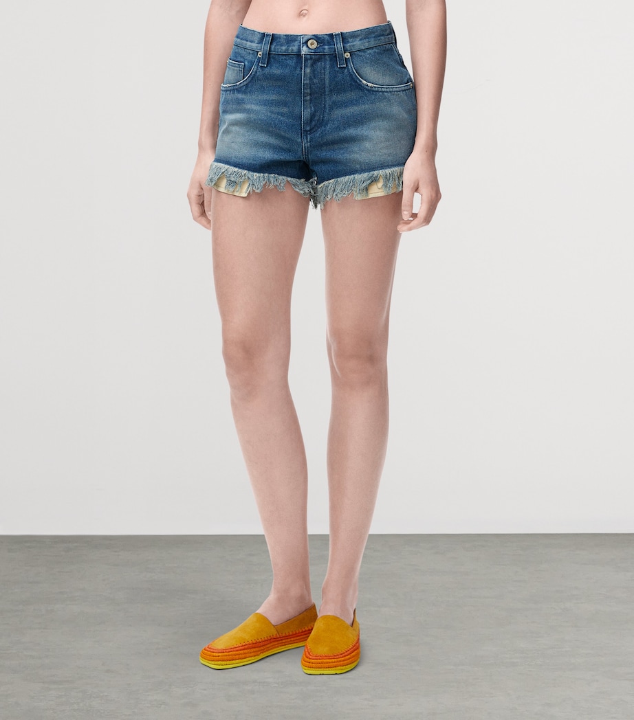 x Paula's Ibiza Denim Anagram Shorts MEDIUM BLUE Image 3