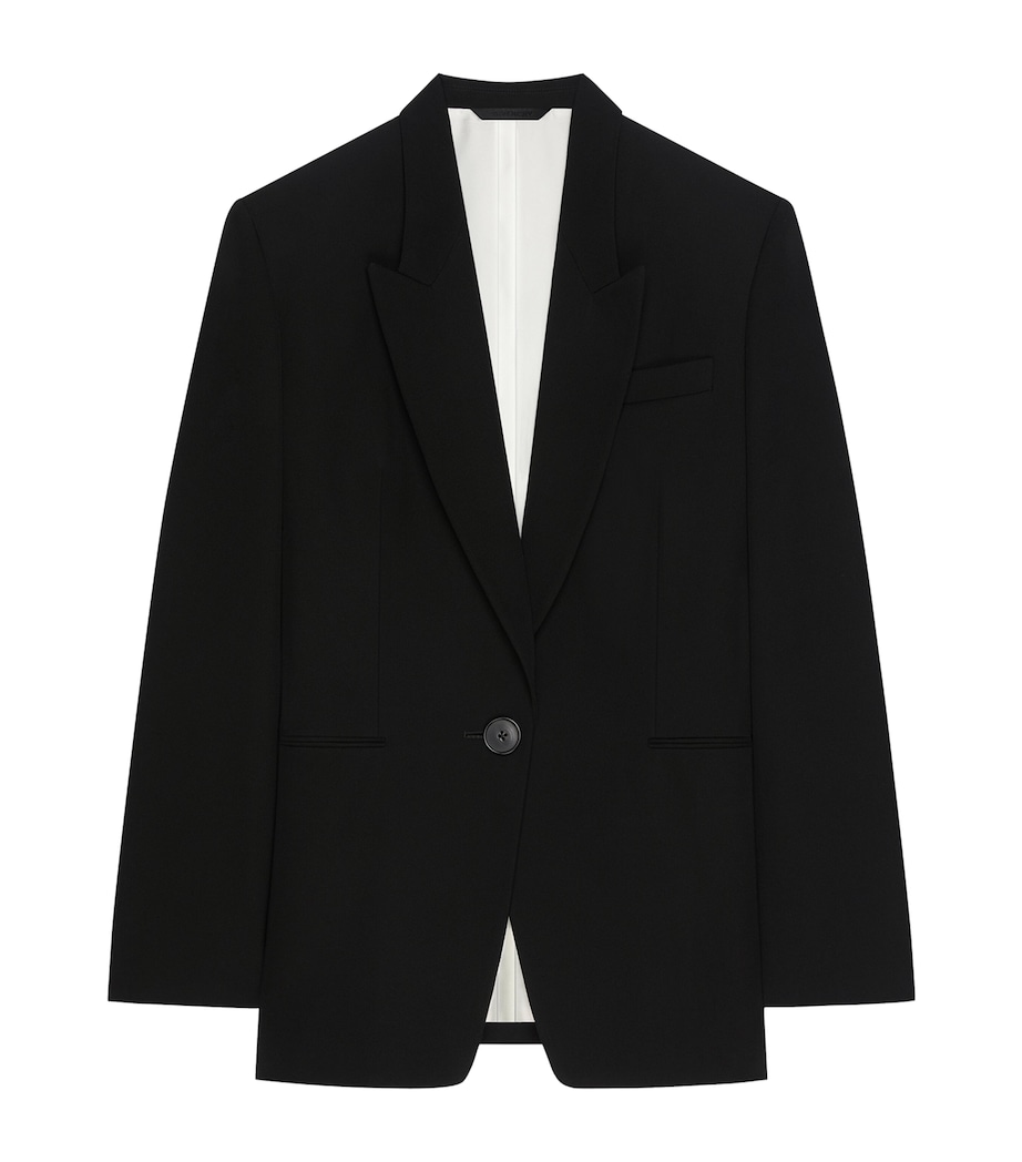Wool Single-Breasted Jacket BLACK Image 1