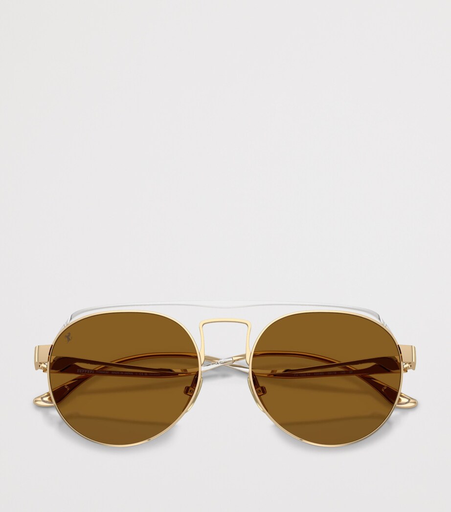 Ferrari Titanium Oval Sunglasses Yellow Image 5