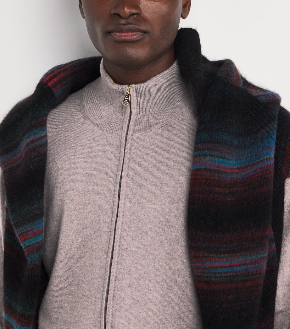 Cashmere Zip-Up Cardigan 73_TAUPE Image 6