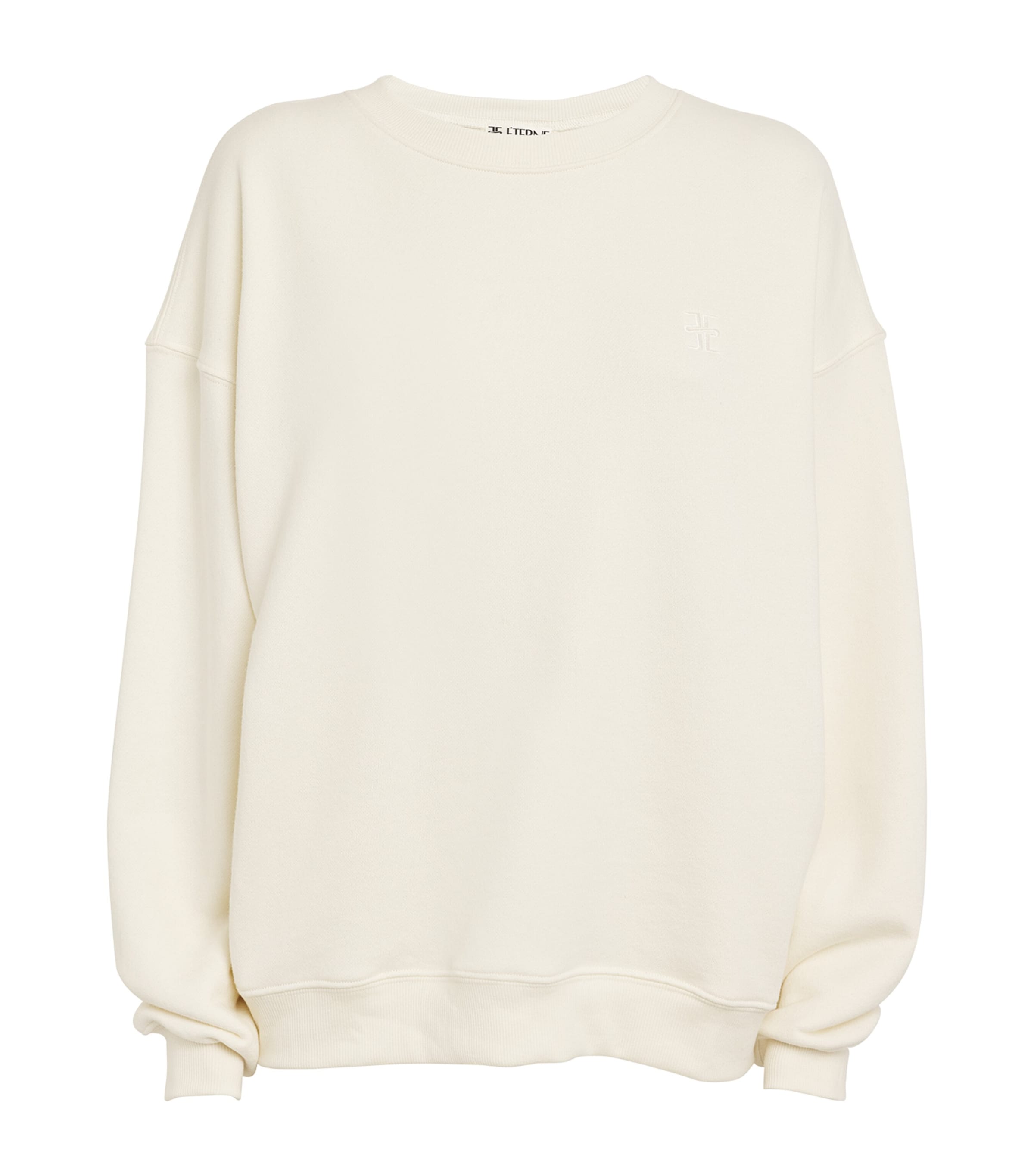 Shop Éterne Terry Cotton-modal Oversized Sweatshirt In Neutral