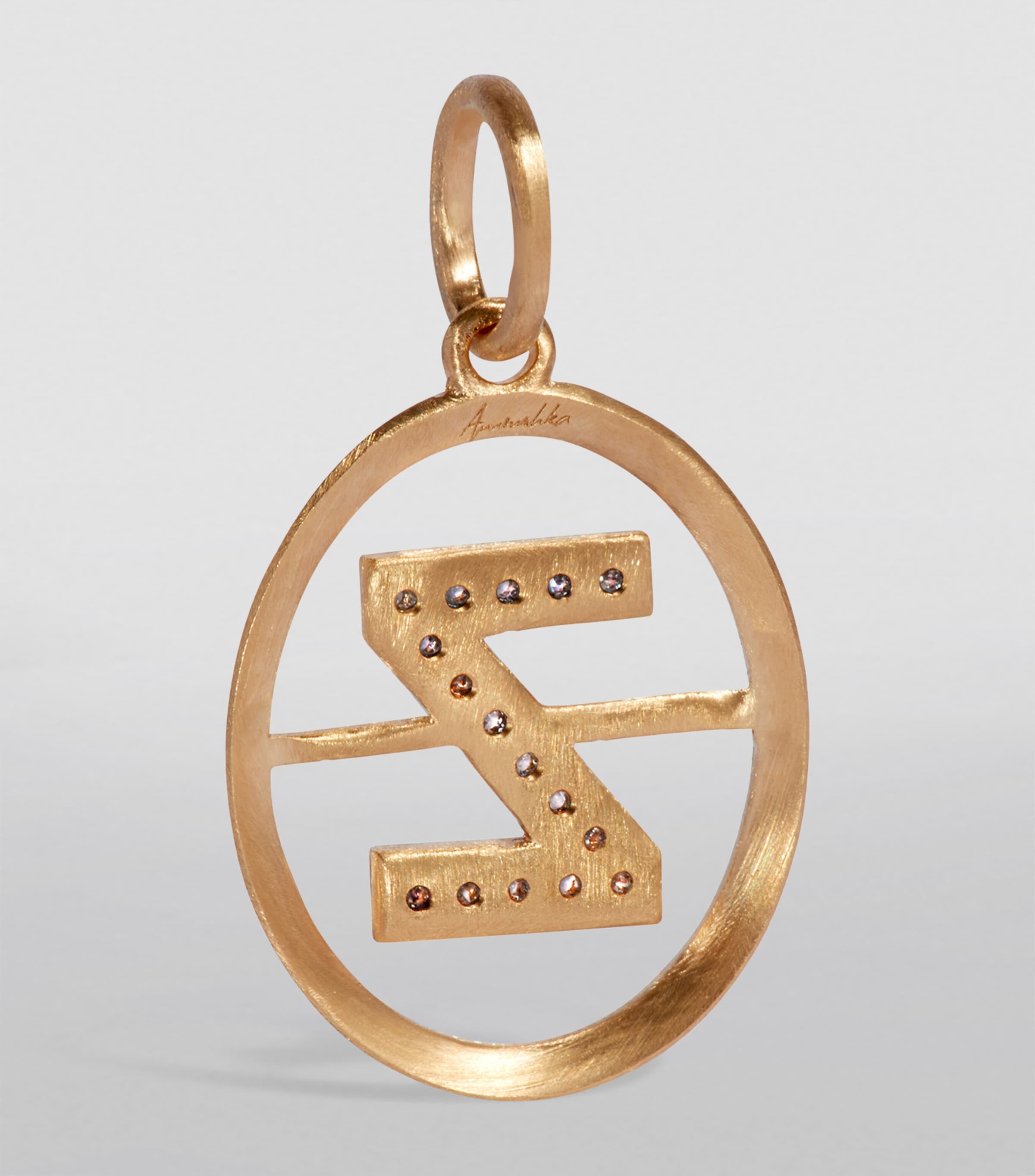 Yellow Gold and Diamond Initial Z Pendant YELLOW GOLD Image 2