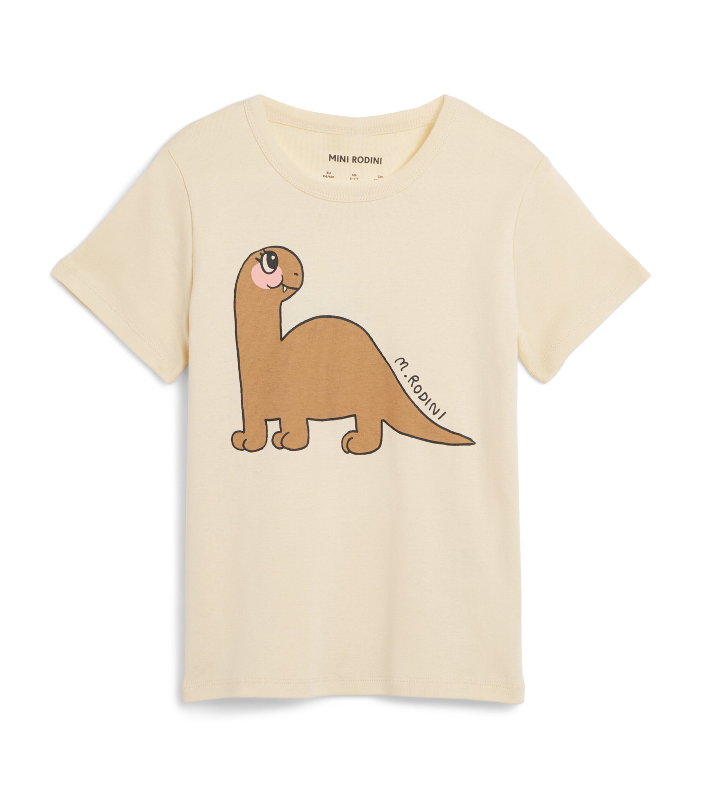 Mini Rodini Organic Cotton Dino T-Shirt (3-11 Years) Beige Image 1