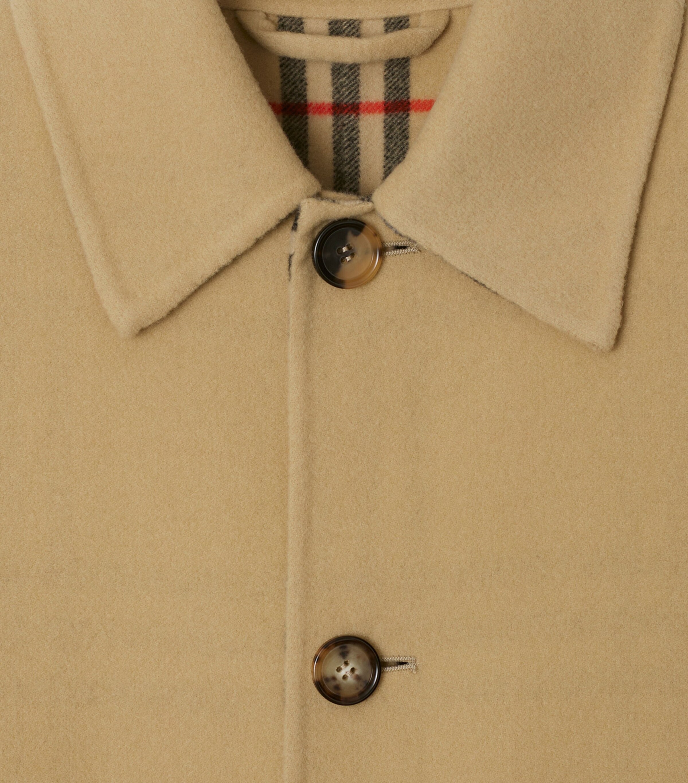 Wool Mid-Length Car Coat FLAX/SAND IP CHECK Image 6