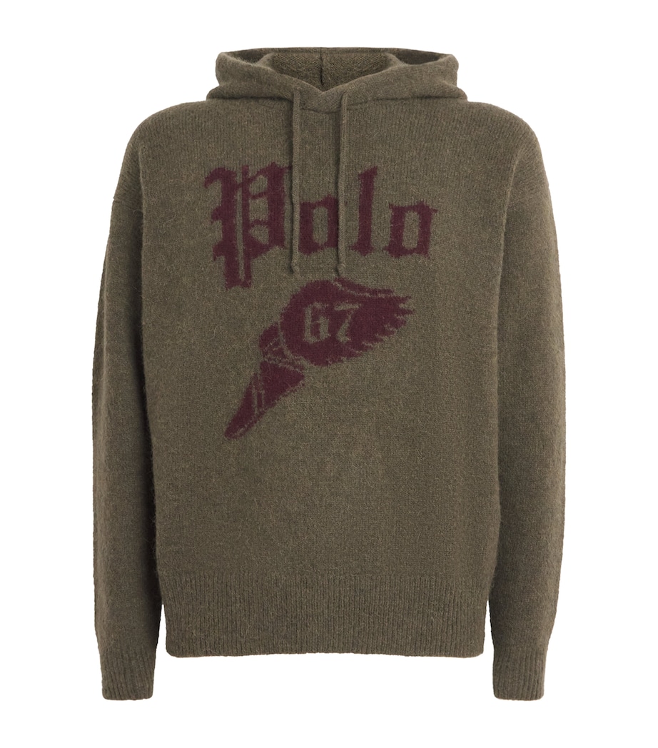 Wool-Blend Logo Hoodie GREEN Image 1