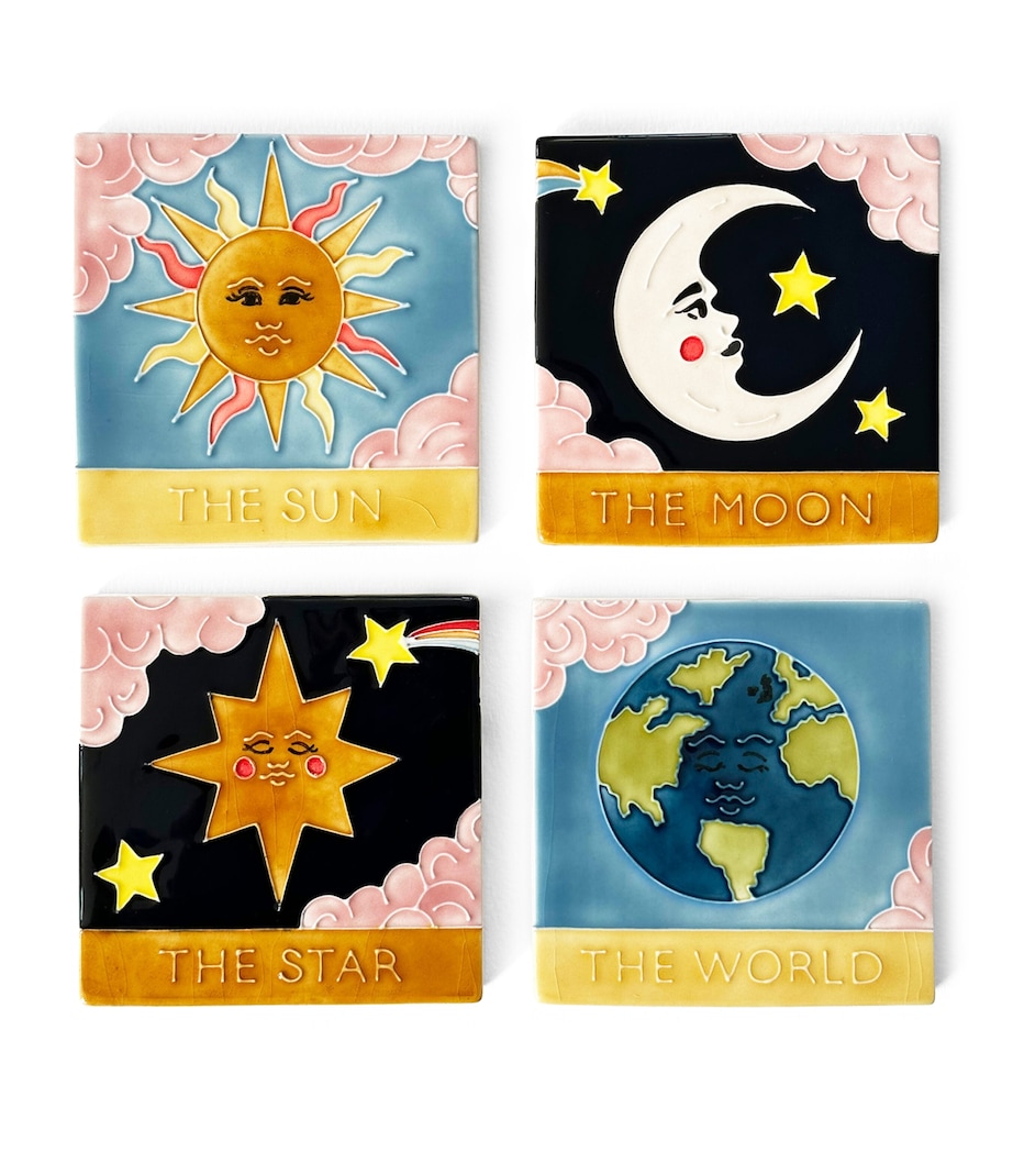 Set of 4 Tarot Coasters MULTI Image 1