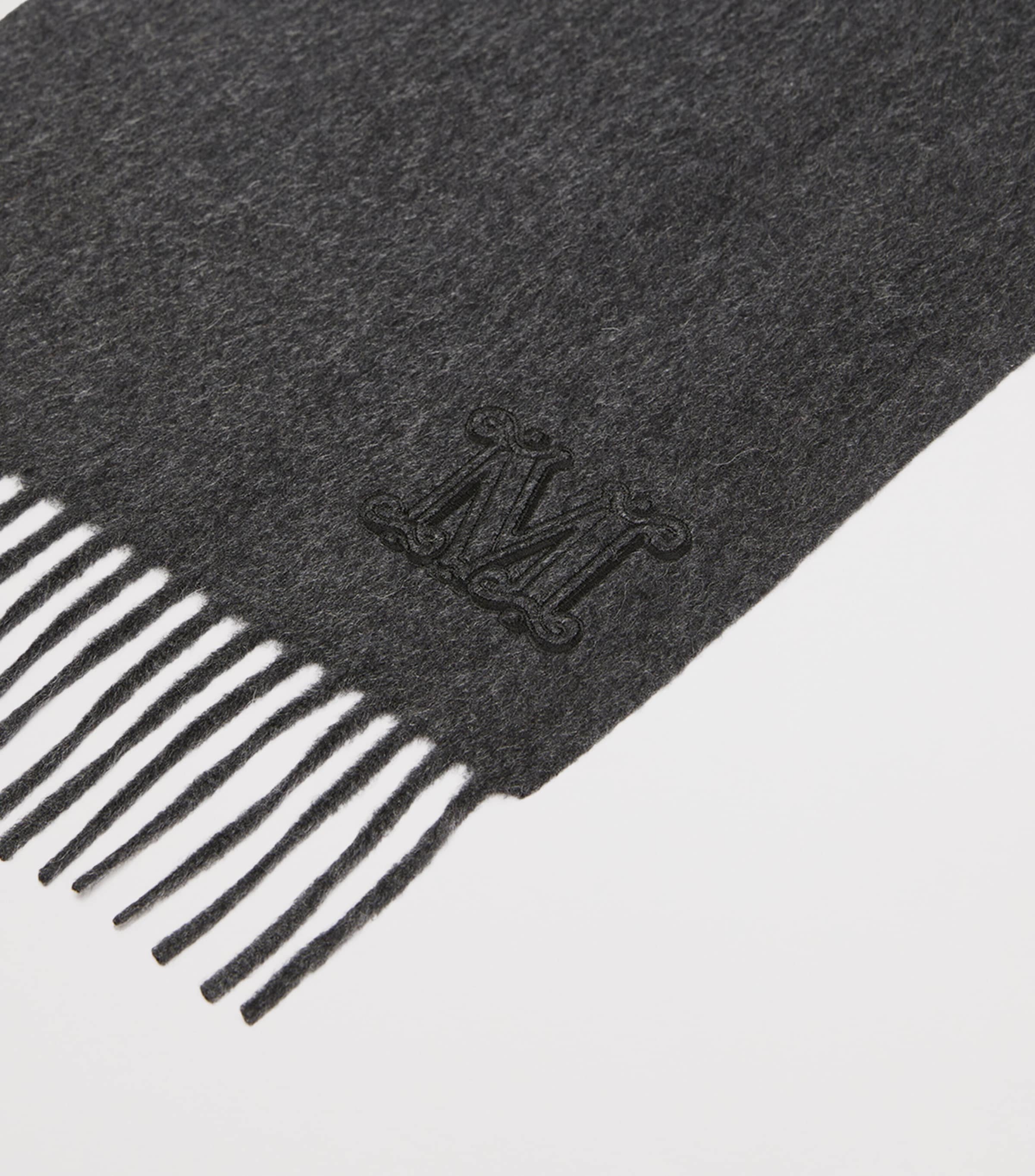 Max Mara Cashmere Monogram Scarf Dark Grey Image 2