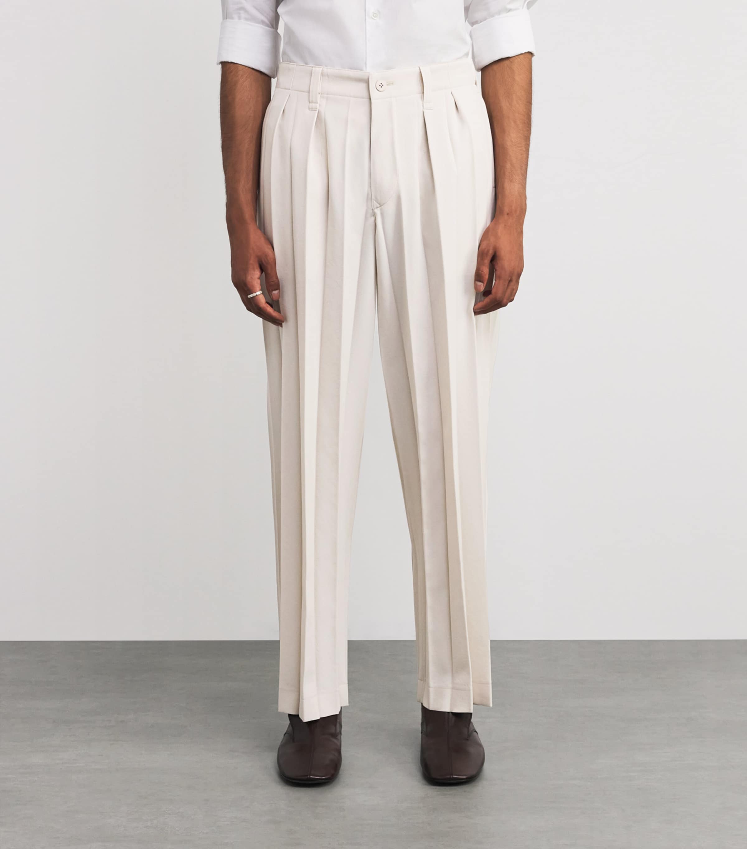 Homme Plissé Issey Miyake Beige Pleated Edge Ensemble Trousers