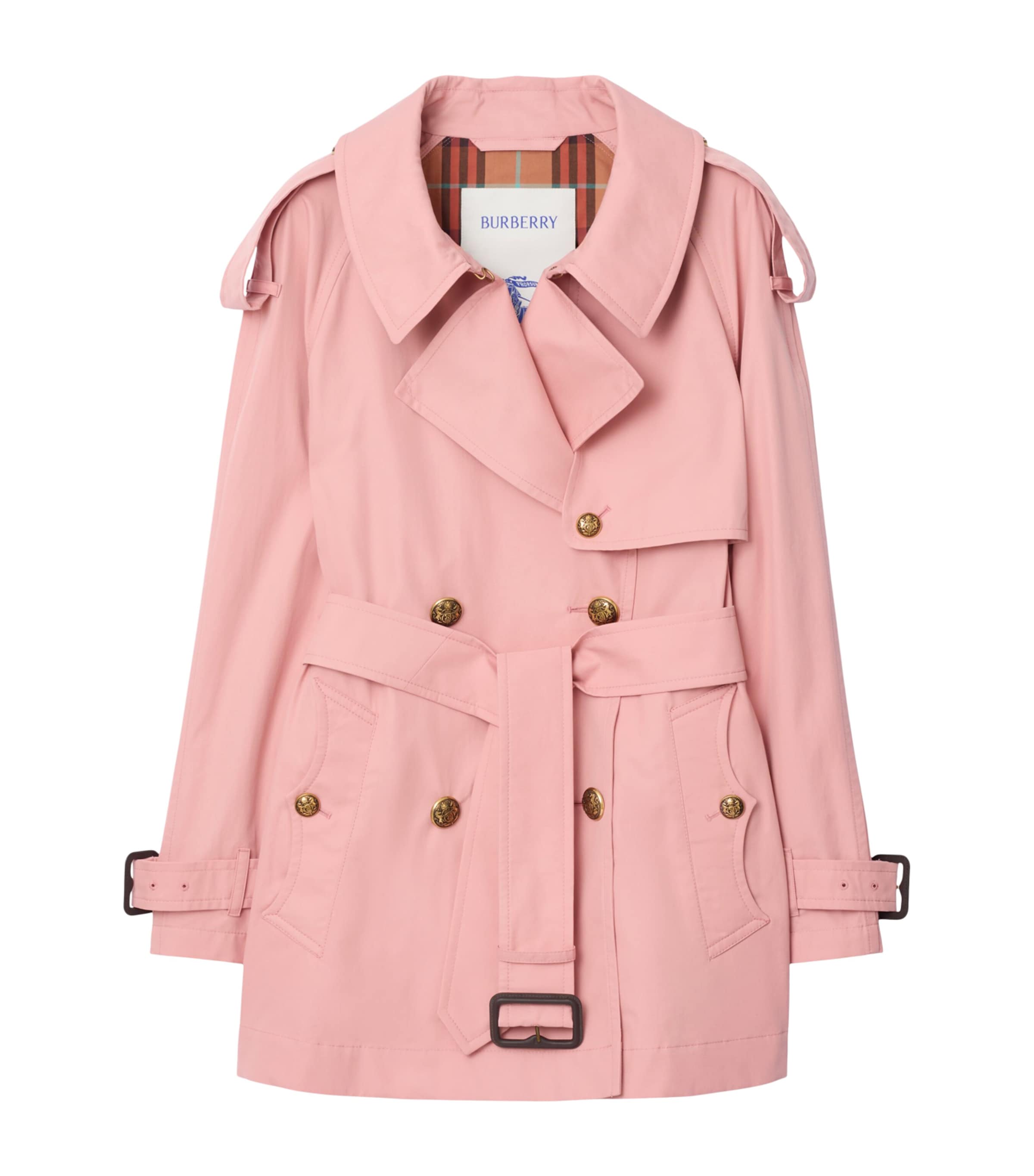 Burberry Pink Short Gabardine Fitzrovia Trench Coat | Harrods US
