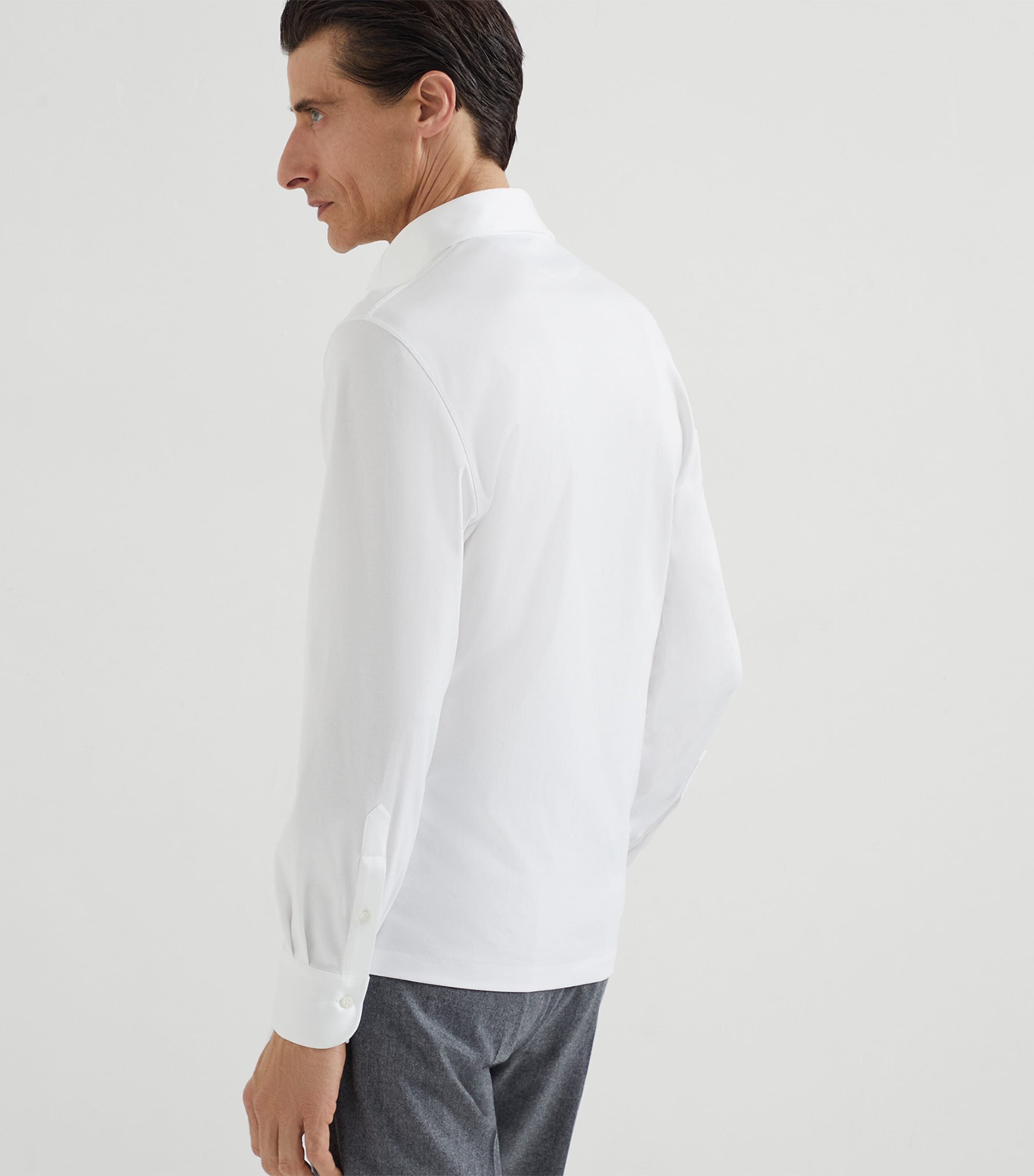 Cotton Long-Sleeve Polo Shirt C6159 Image 3