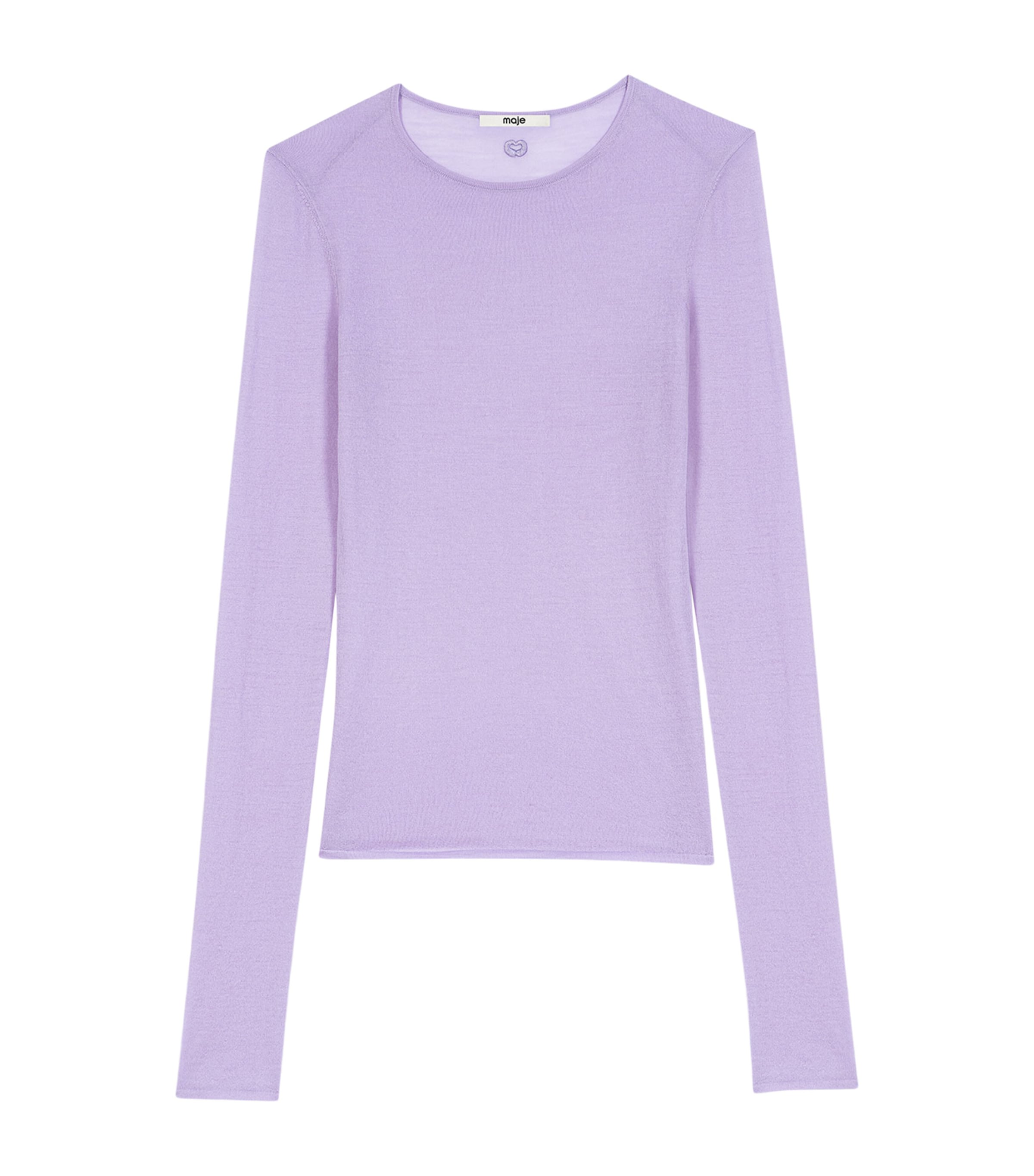 Maje Womens Wool Crew-Neck Sweater Parma Violet Image 1