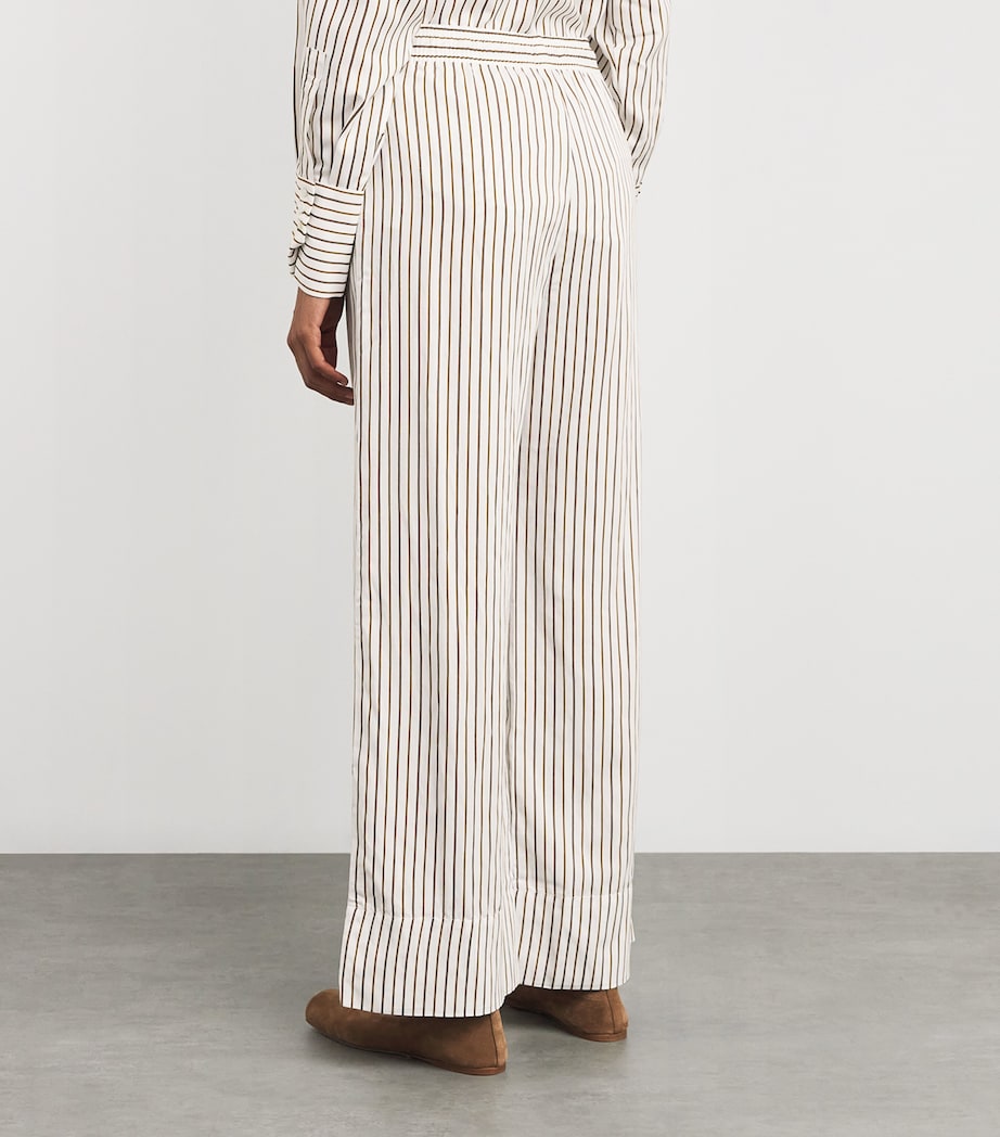 Stripe Drawstring Trousers 020 CREAM WHITE Image 4
