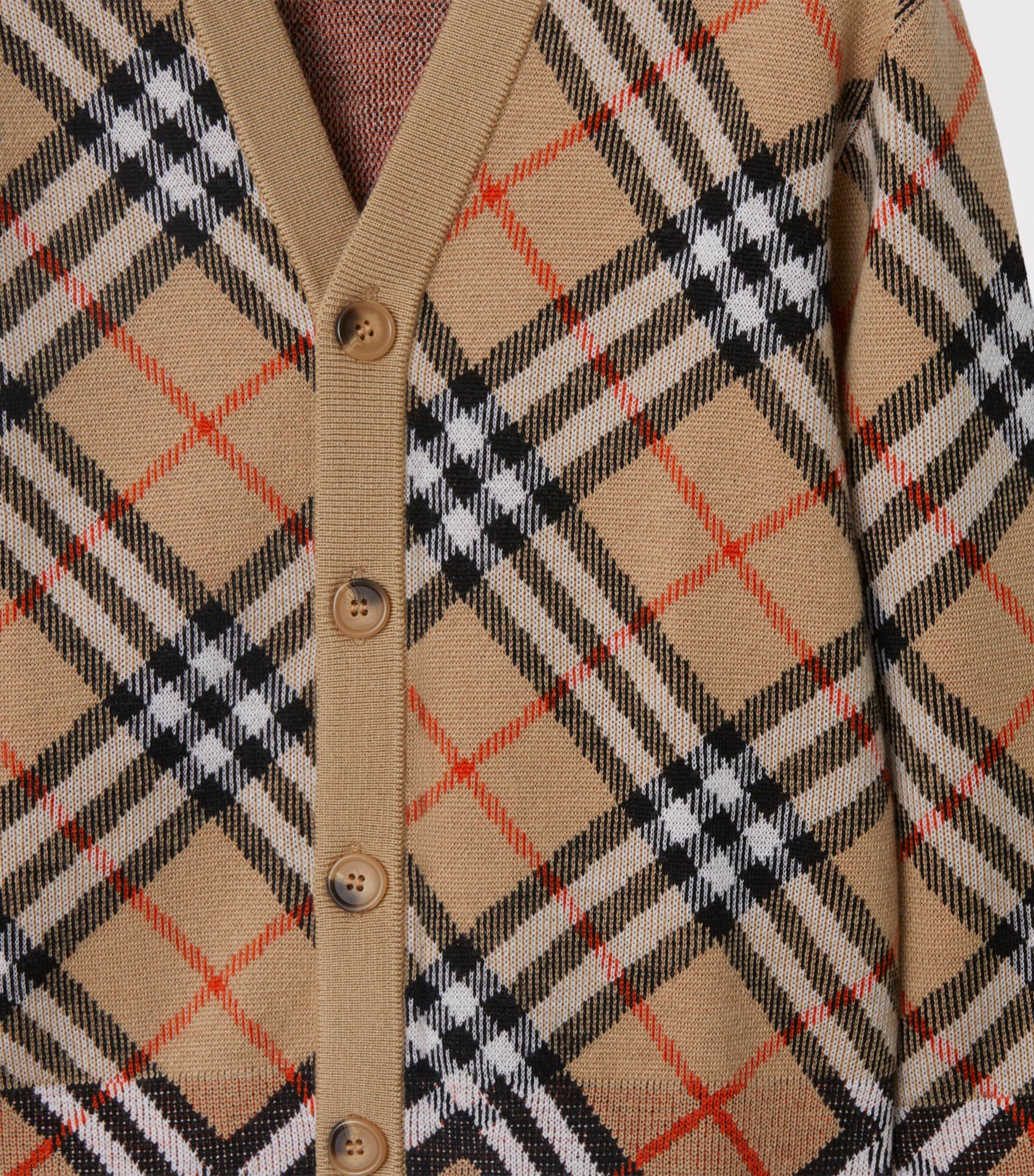 Wool Check Cardigan (3-12 Years) SAND IP CHECK Image 3