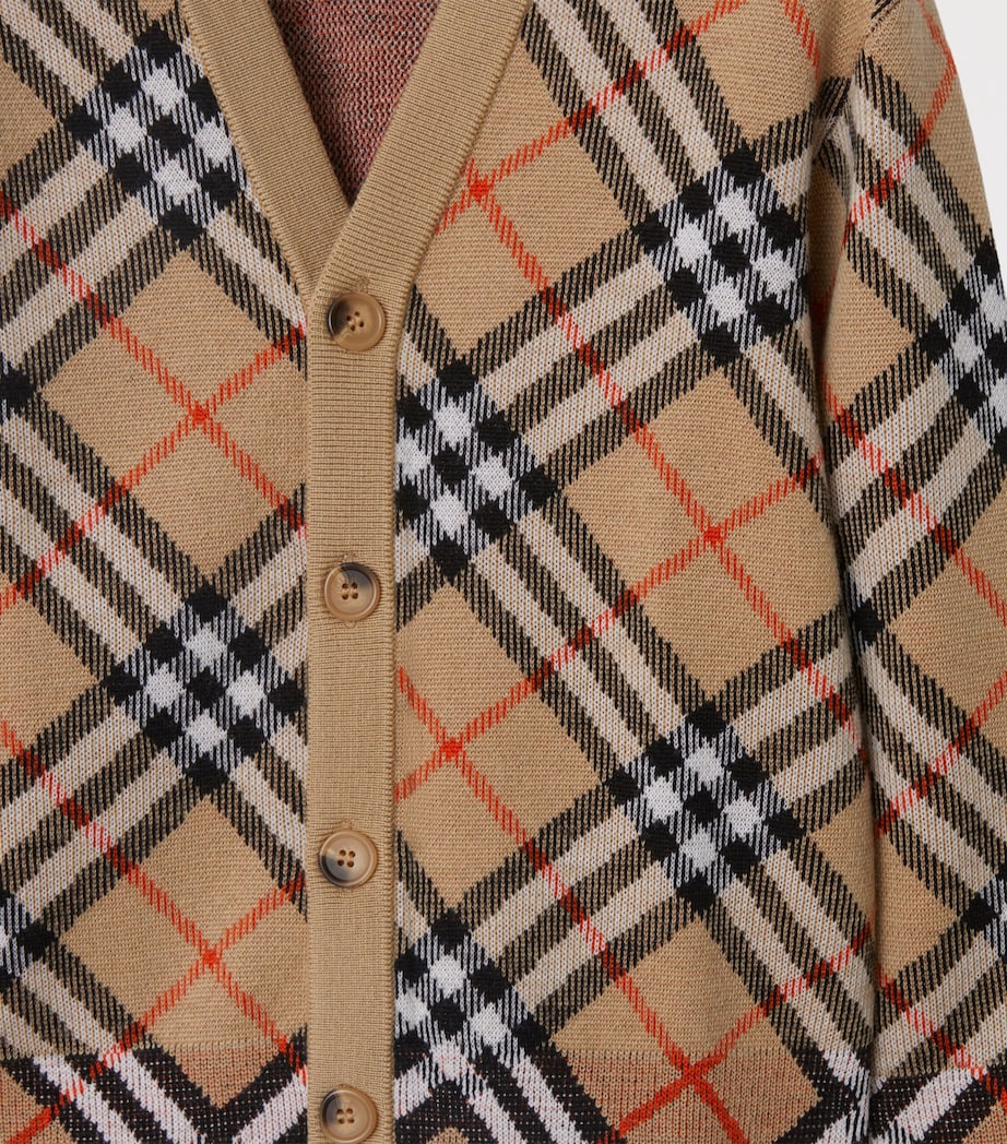 Wool Check Cardigan (3-12 Years) SAND IP CHECK Image 3