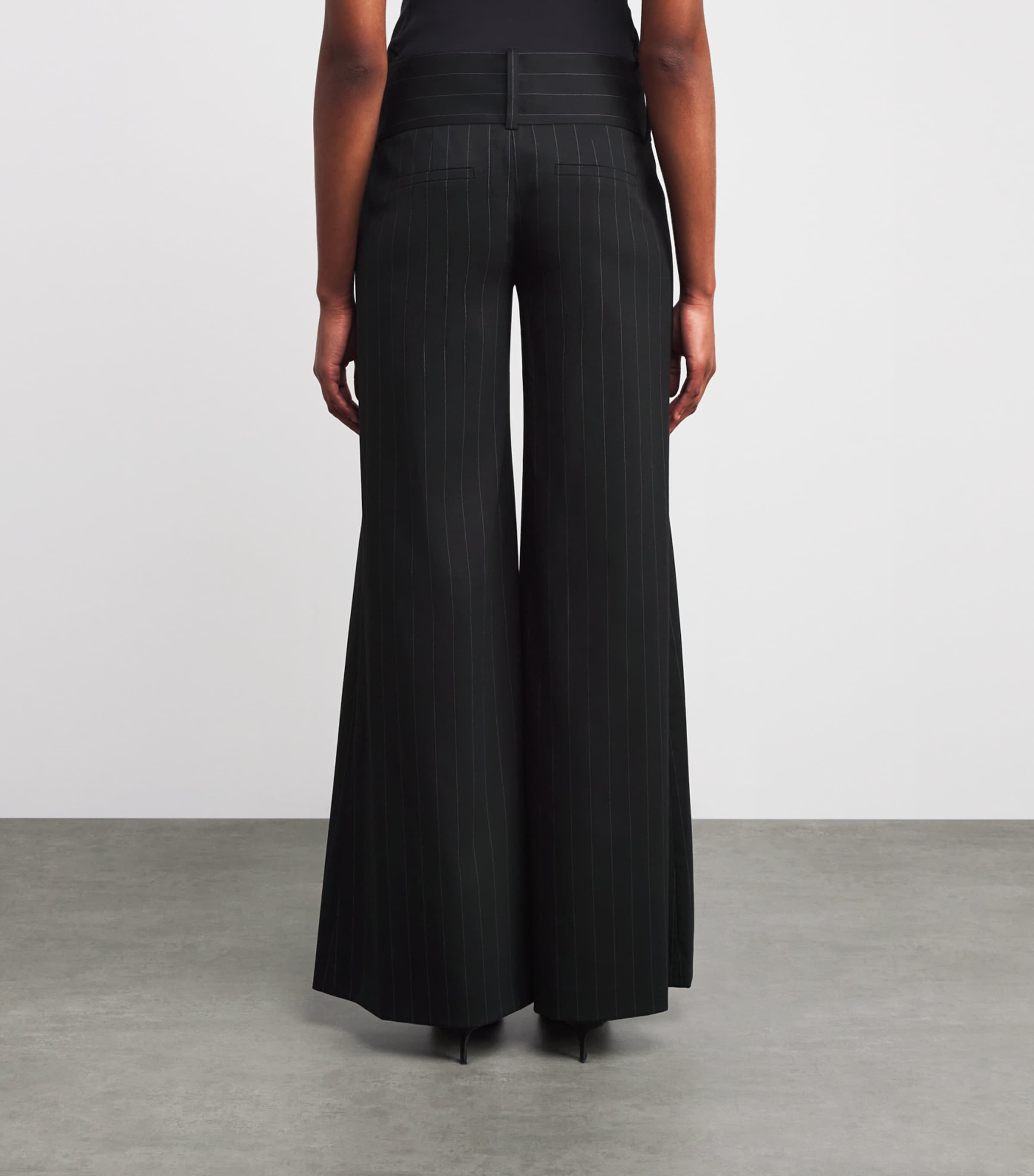 Olivia Wide-Leg Trousers G980 BLACK/OFF WHITE Image 4