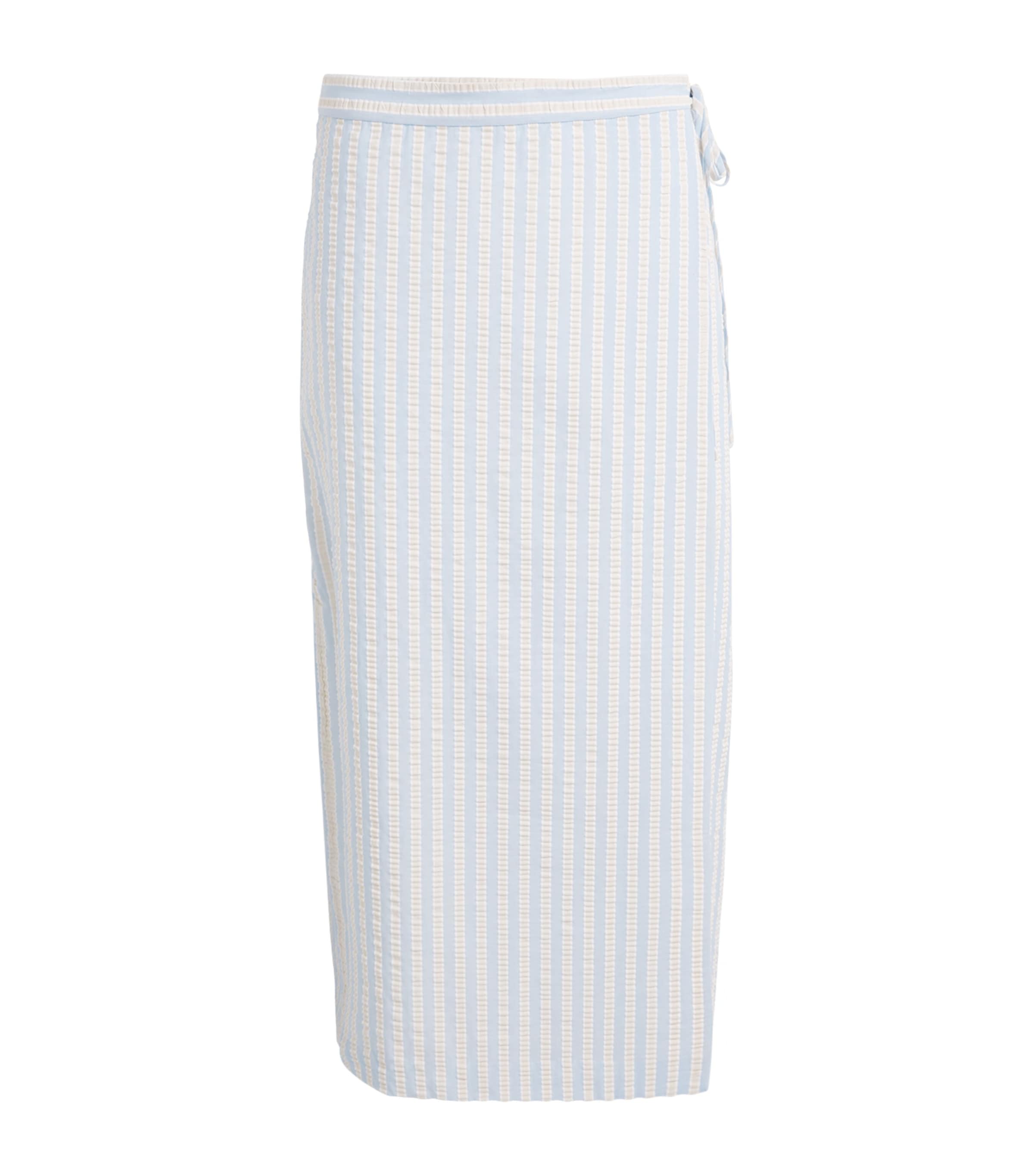 Stripe Monty Midi Wrap Skirt HYDRANGEA BLUE STP Image 1