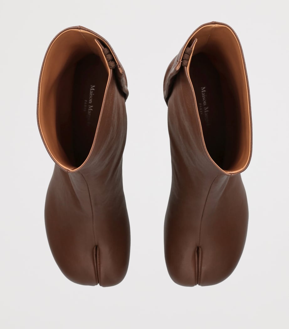 Leather Tabi Ankle Boots 60 MID BROWN Image 4