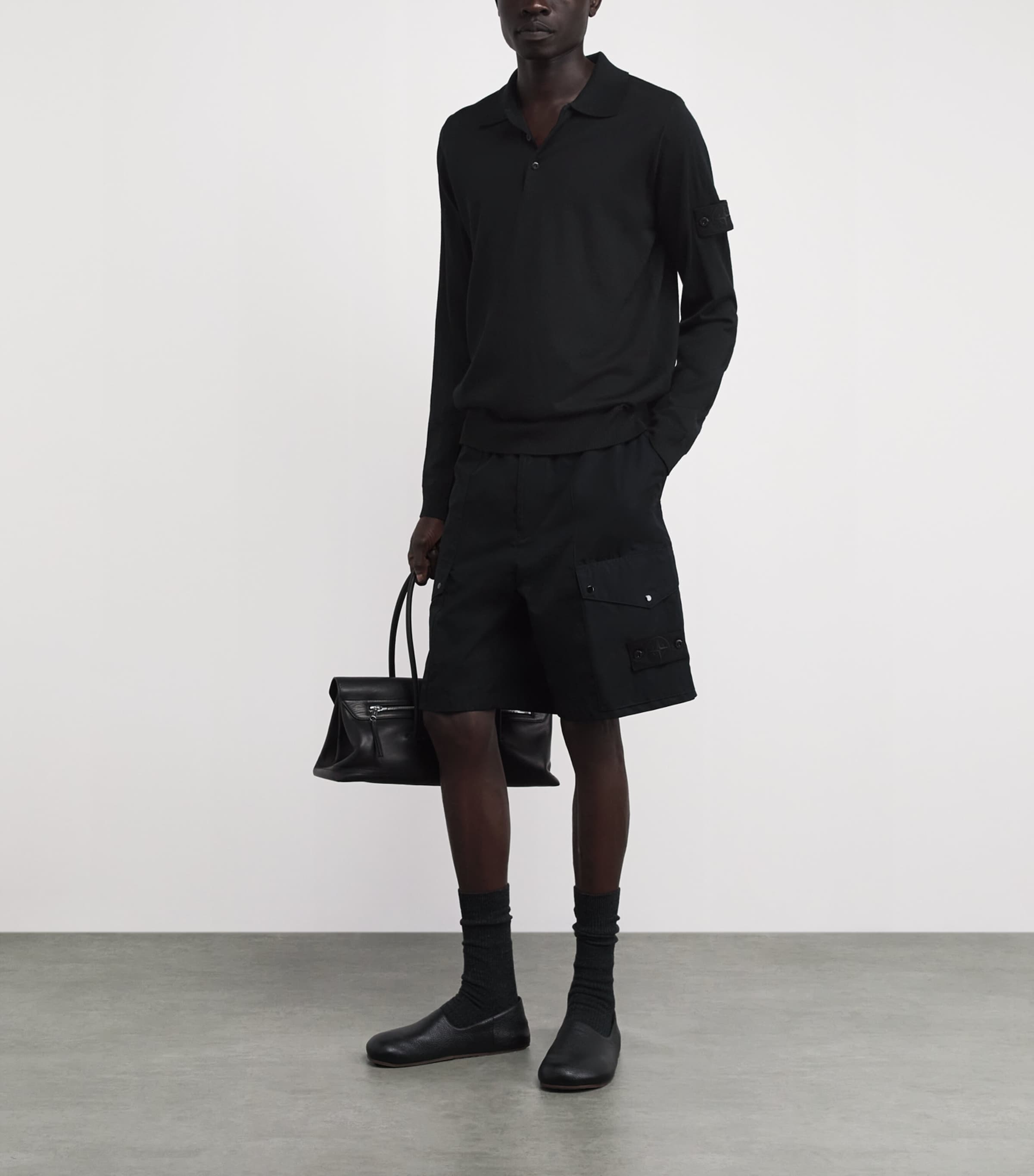 Stone Island Mens Virgin Wool Ghost Polo Sweater Image 2