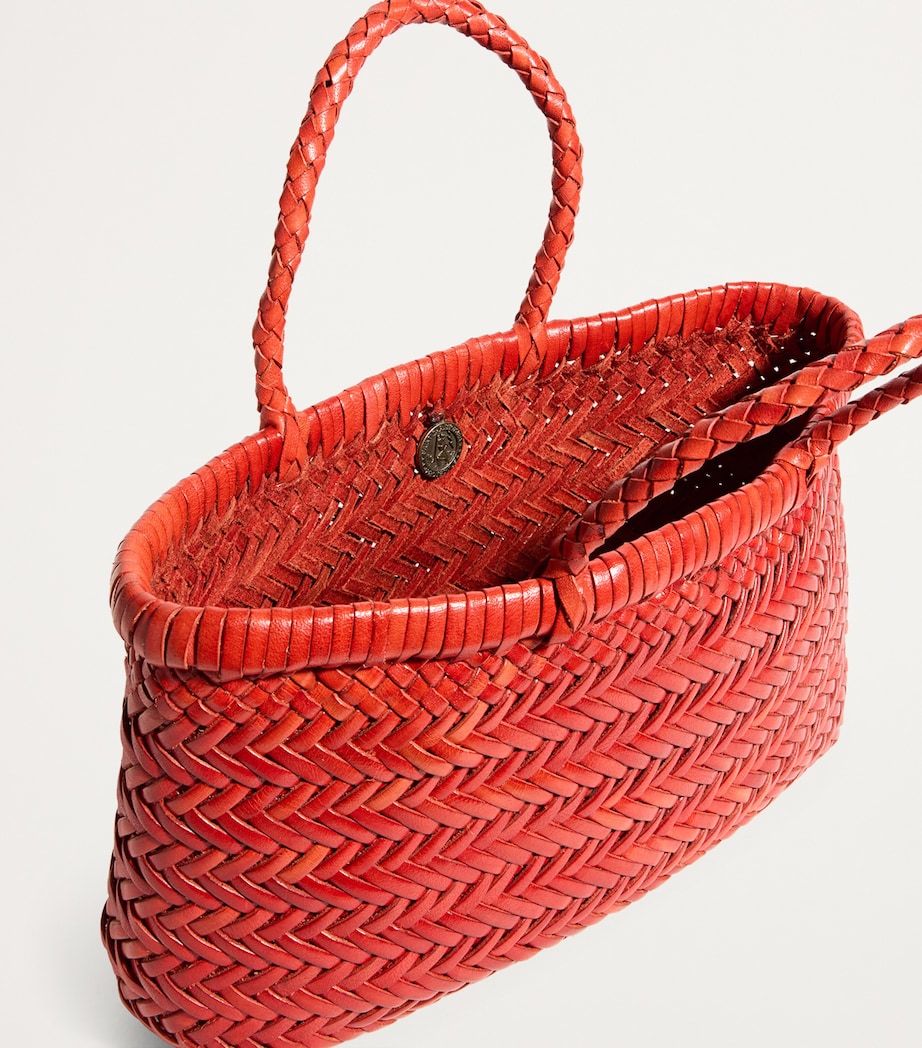 Mini Leather Flat Gora Tote Bag POPPY RED Image 4