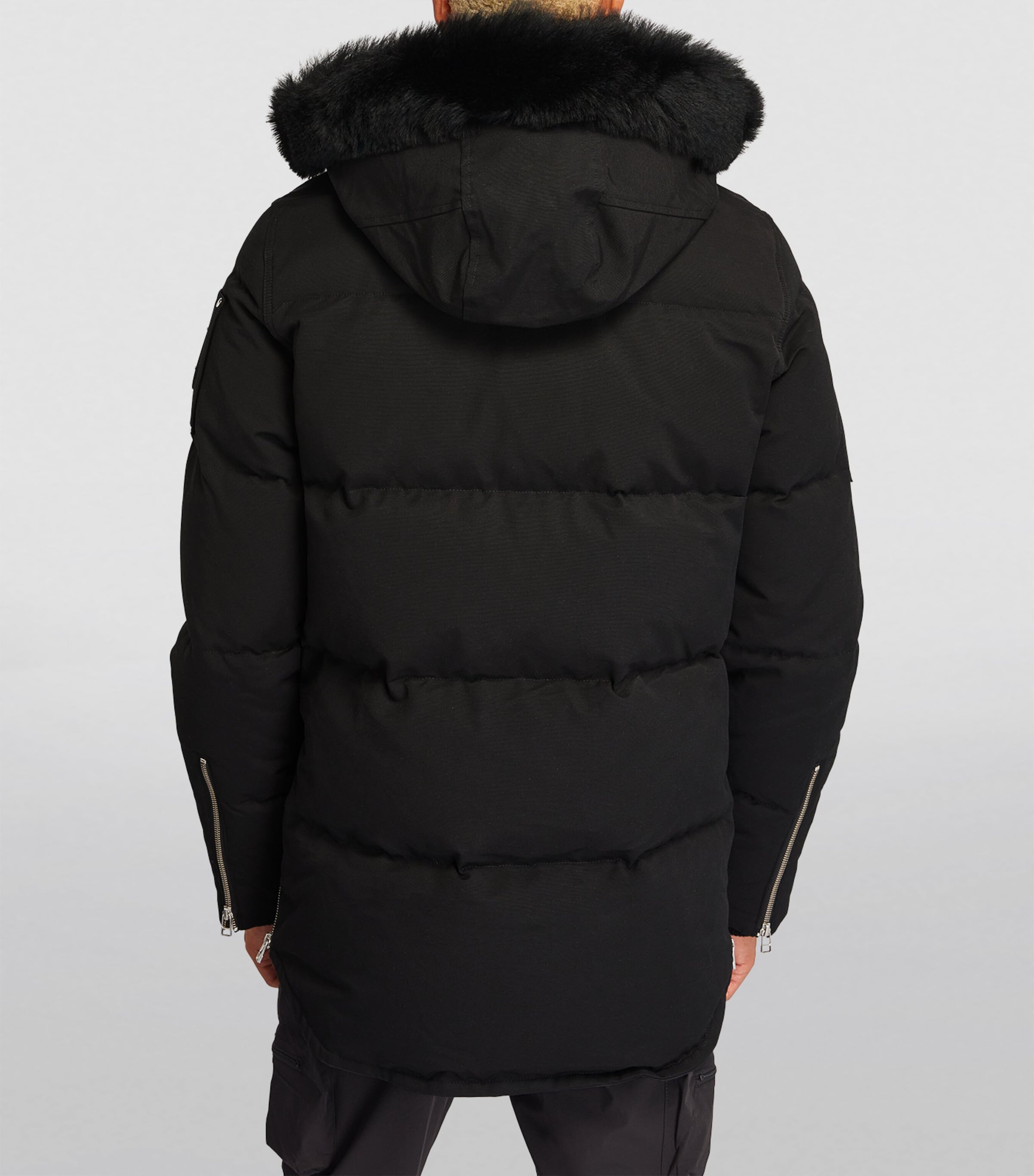 Shearling-Collar Puffer Jacket BLK W/BLK SH - 305 Image 3