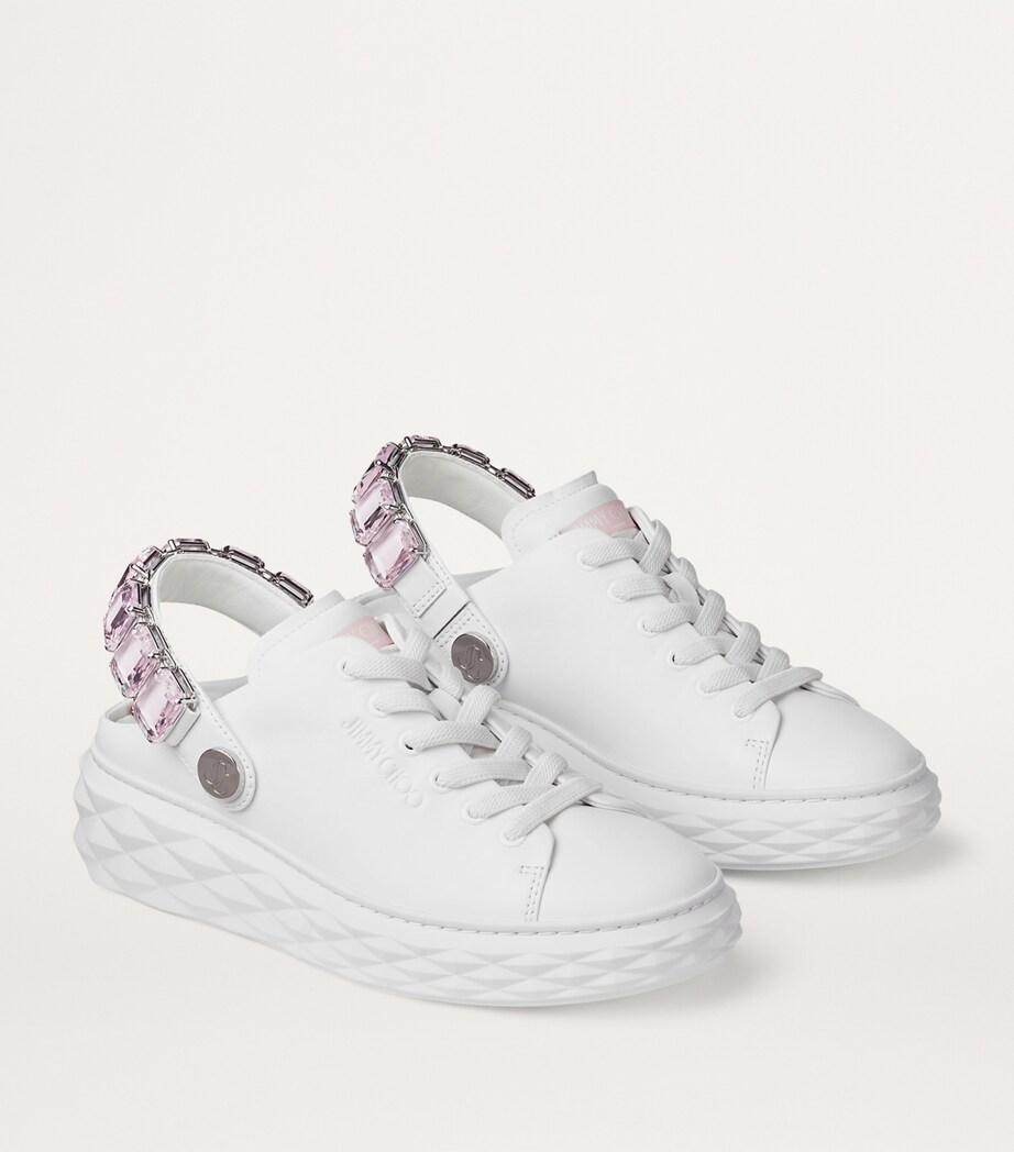 Jimmy Choo Diamond Maxi Leather Slingback Sneakers V White/powder Pink Image 6