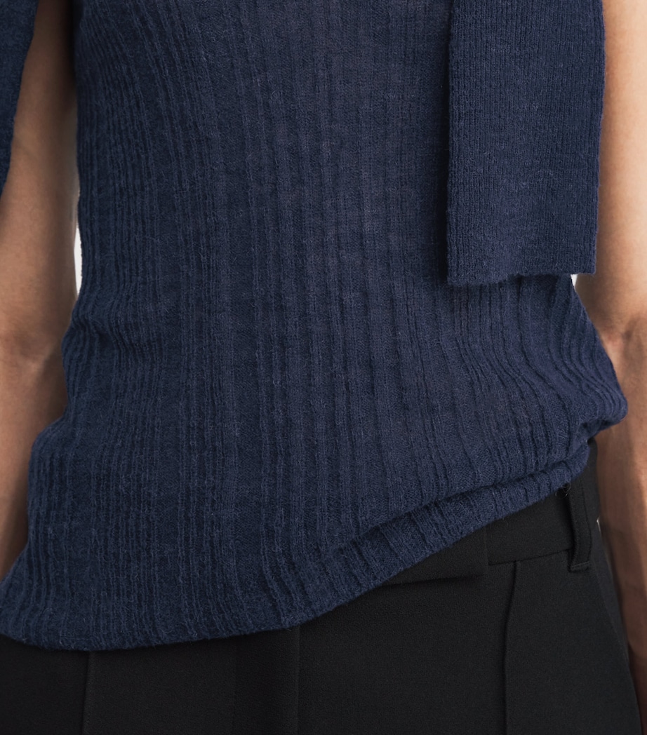 Wool-Blend Sheer Ycaza Tank Top INDIGO Image 6