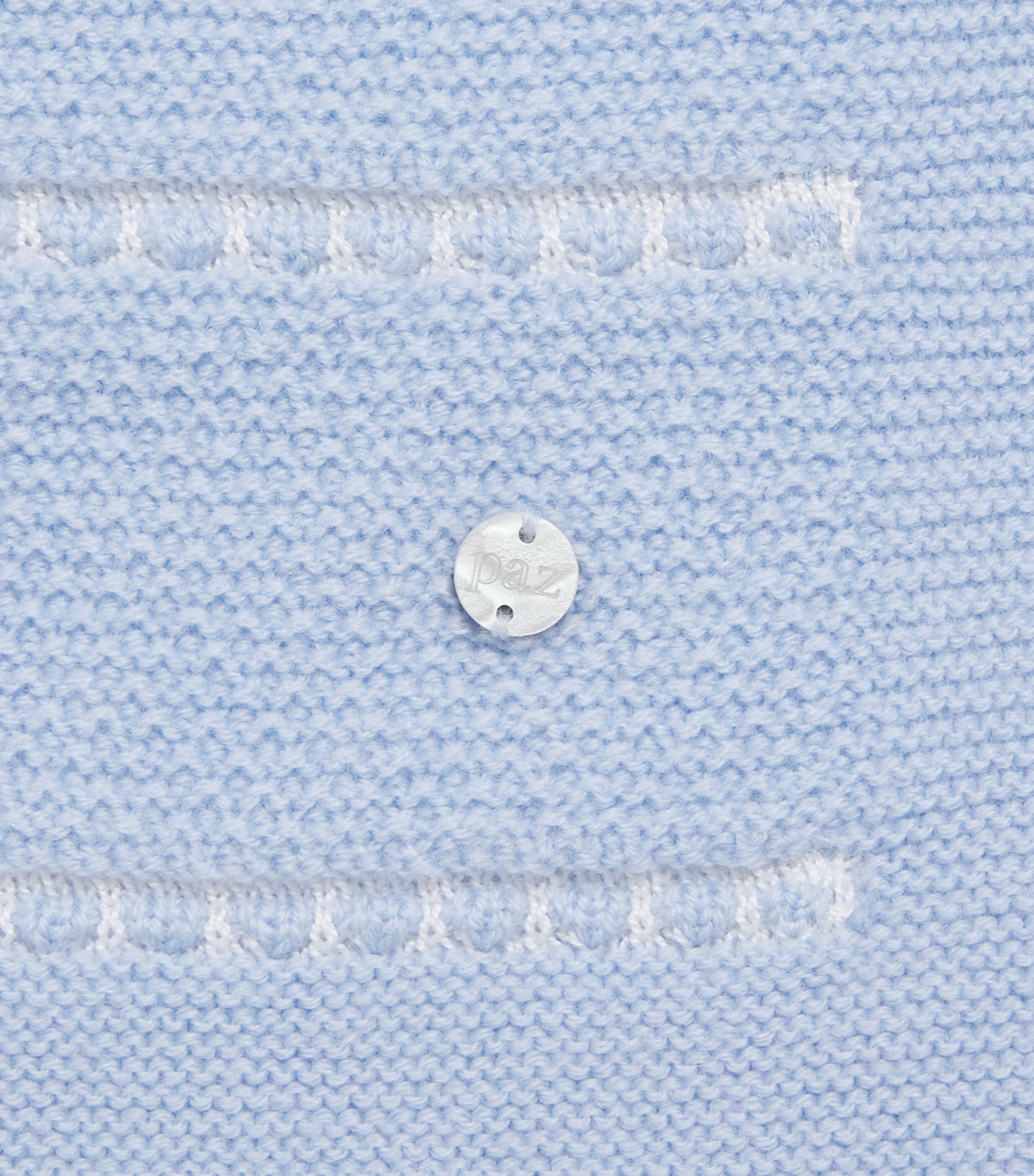 Paz Rodriguez Cotton Fogar Blanket Light Blue/cream Image 3