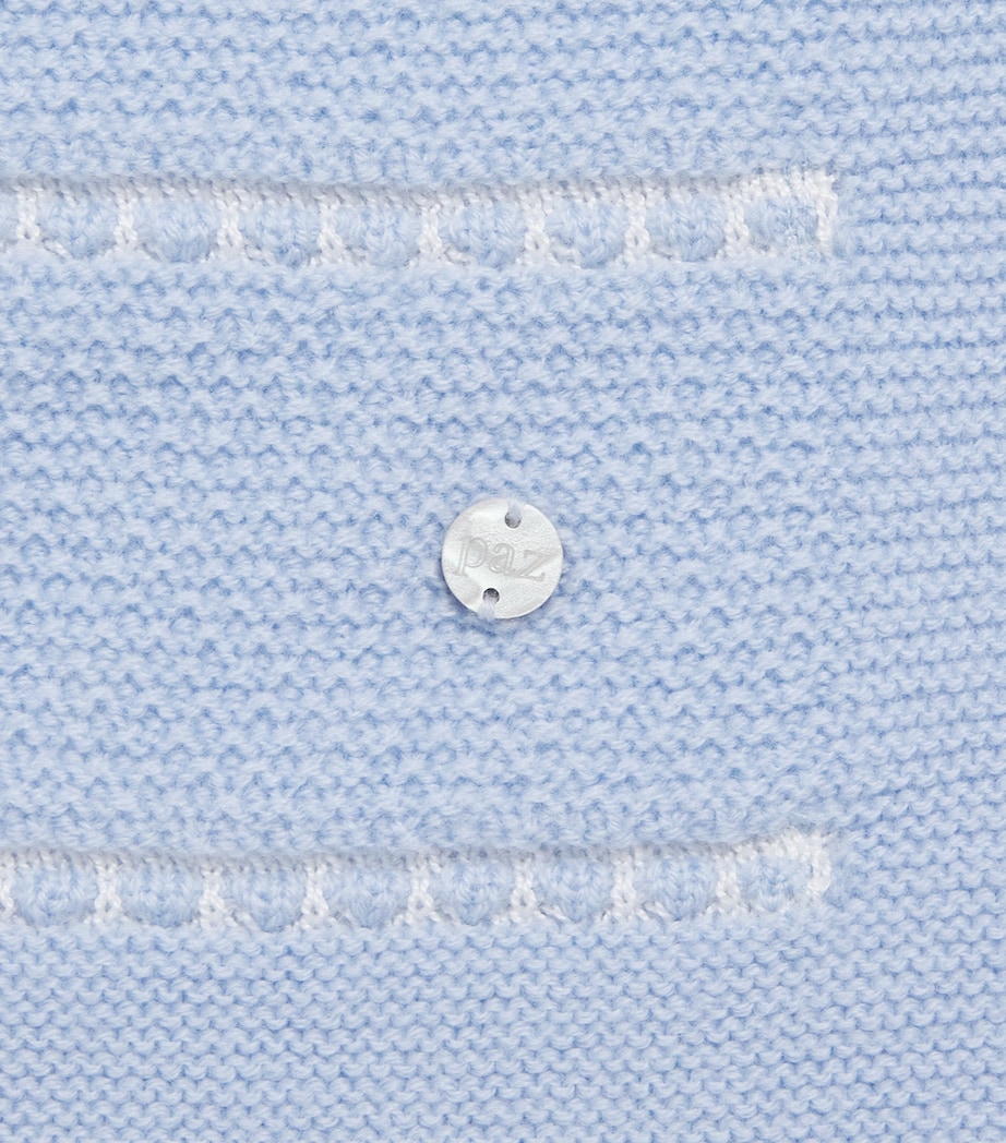 Paz Rodriguez Cotton Fogar Blanket Light Blue/cream Image 3