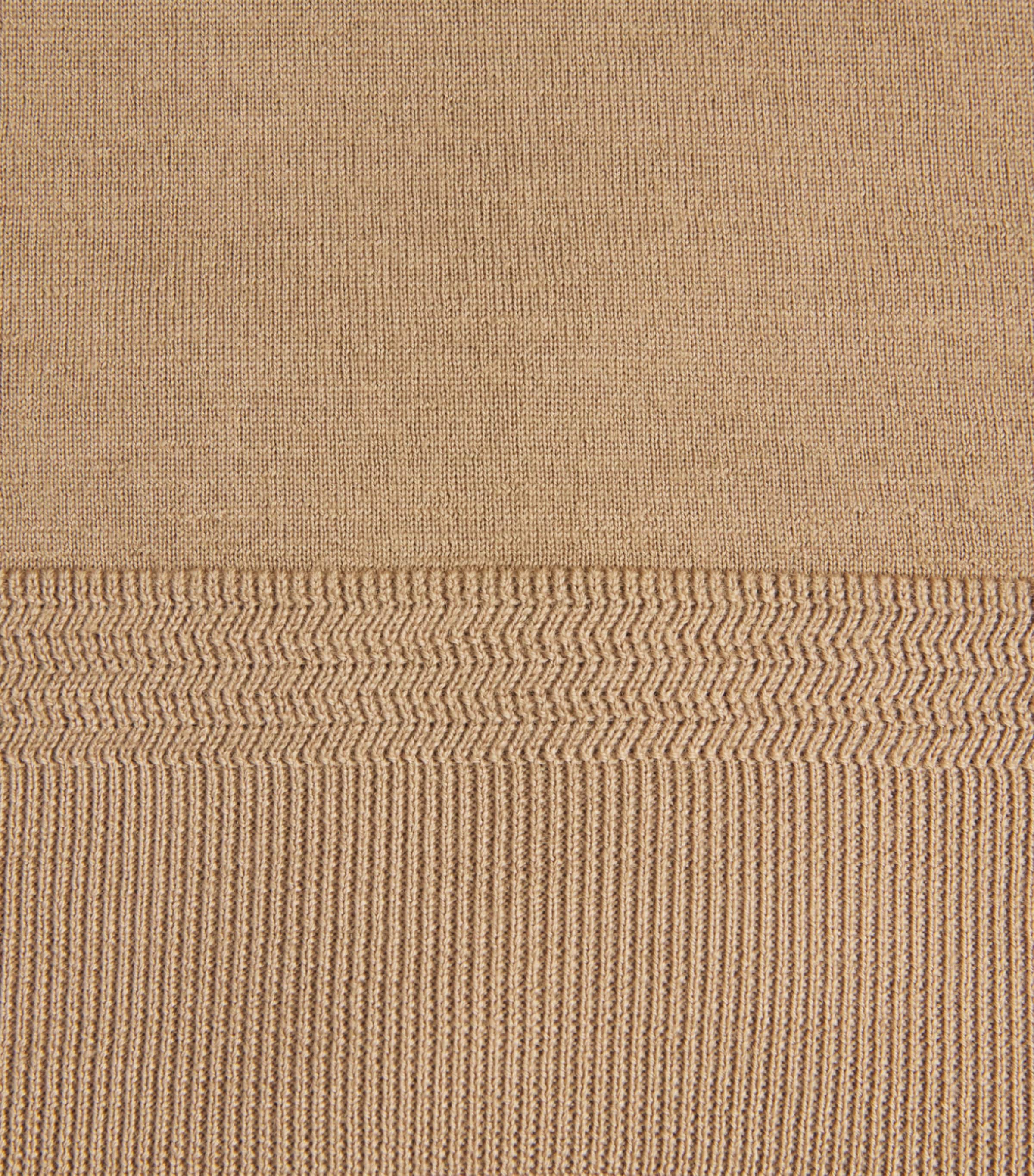 Barena Mens Merino Polo Shirt Camel Image 6