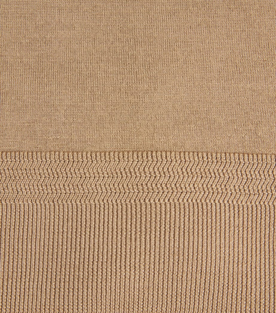 Barena Mens Merino Polo Shirt Camel Image 6
