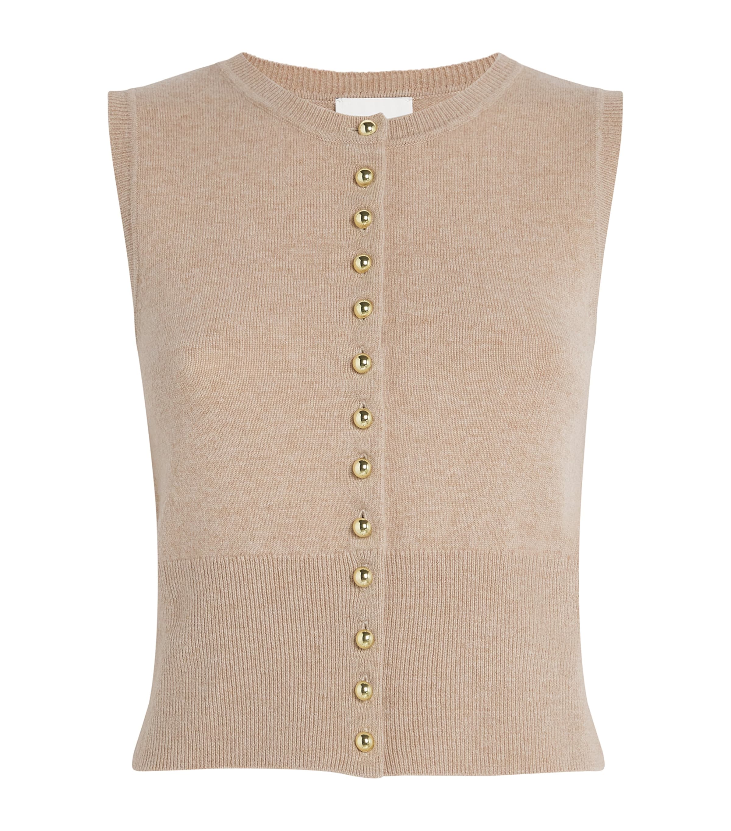 Claudie Pierlot Wool Sleeveless Cardigan In White