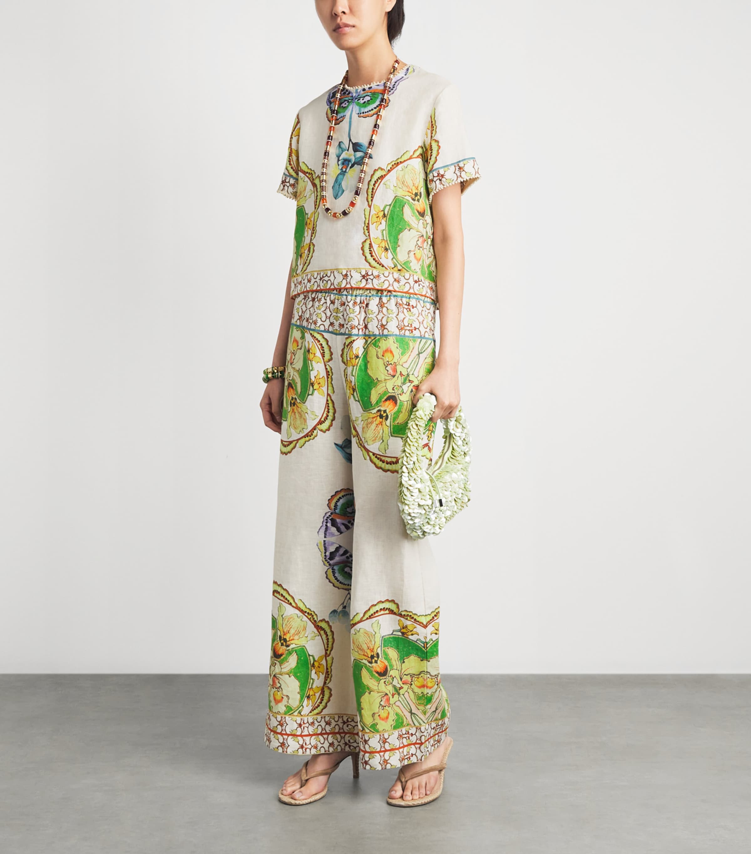 LUG VON SIGA Womens Linen Printed Dakota Top Offwhite Multicolor Image 2