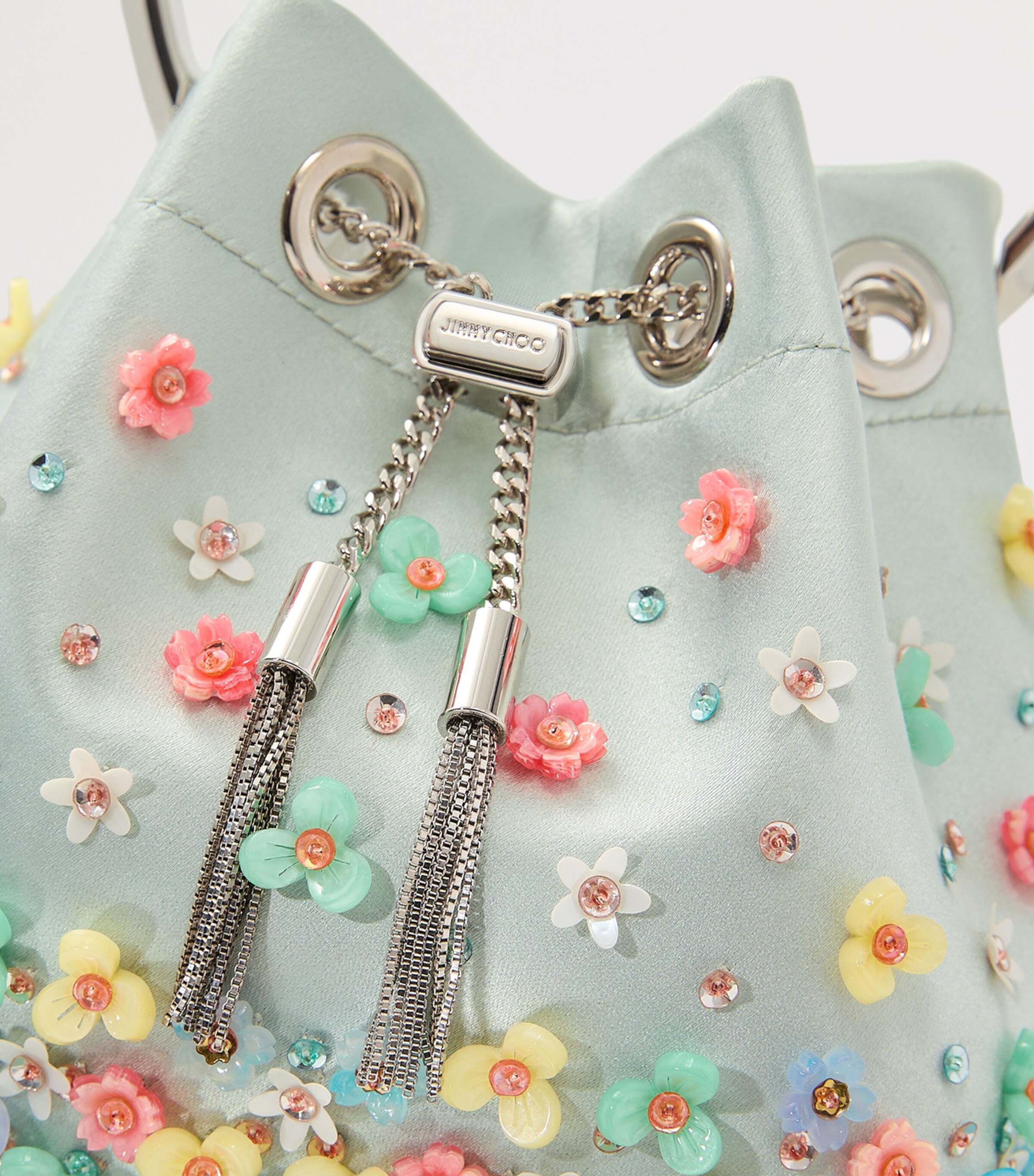 トートバッグ JIMMY CHOO Small Flower Bon Bon Bag 73942603 Bon Bon | Ivory Satin Flower Bag | JIMMY CHOO
