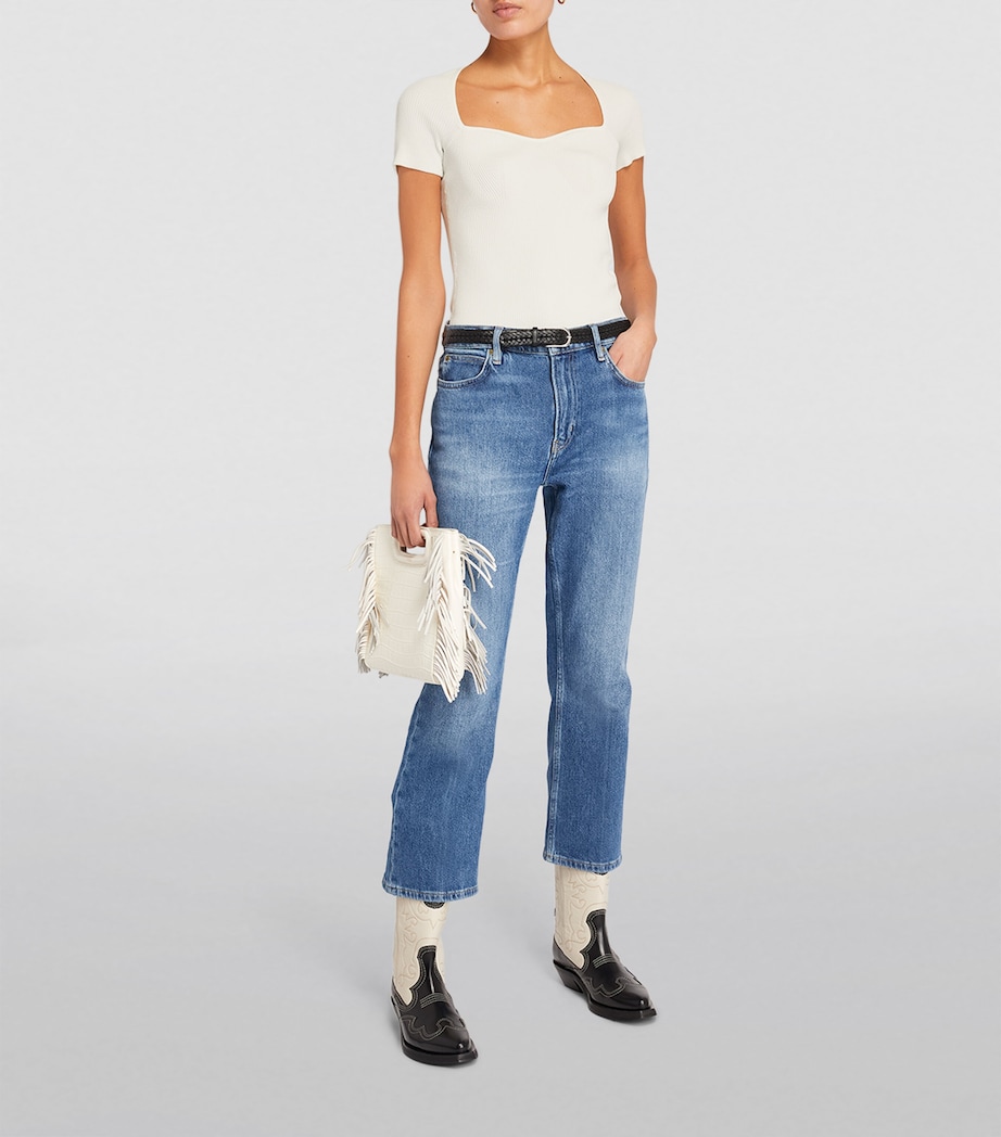 Short-Sleeve Ribbed Top ECRU Image 2