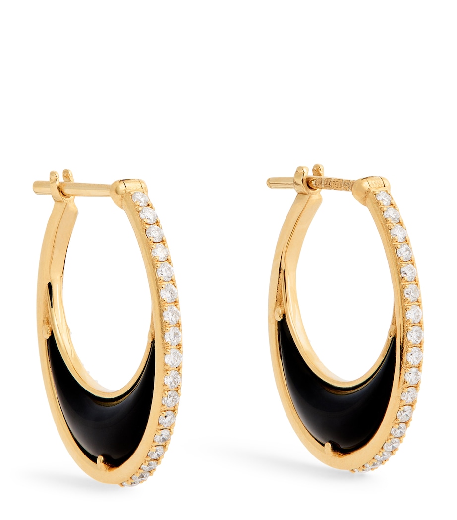 Yellow Gold and Diamond Bloop Moon N*93 Hoop Earrings YELLOW GOLD Image 1