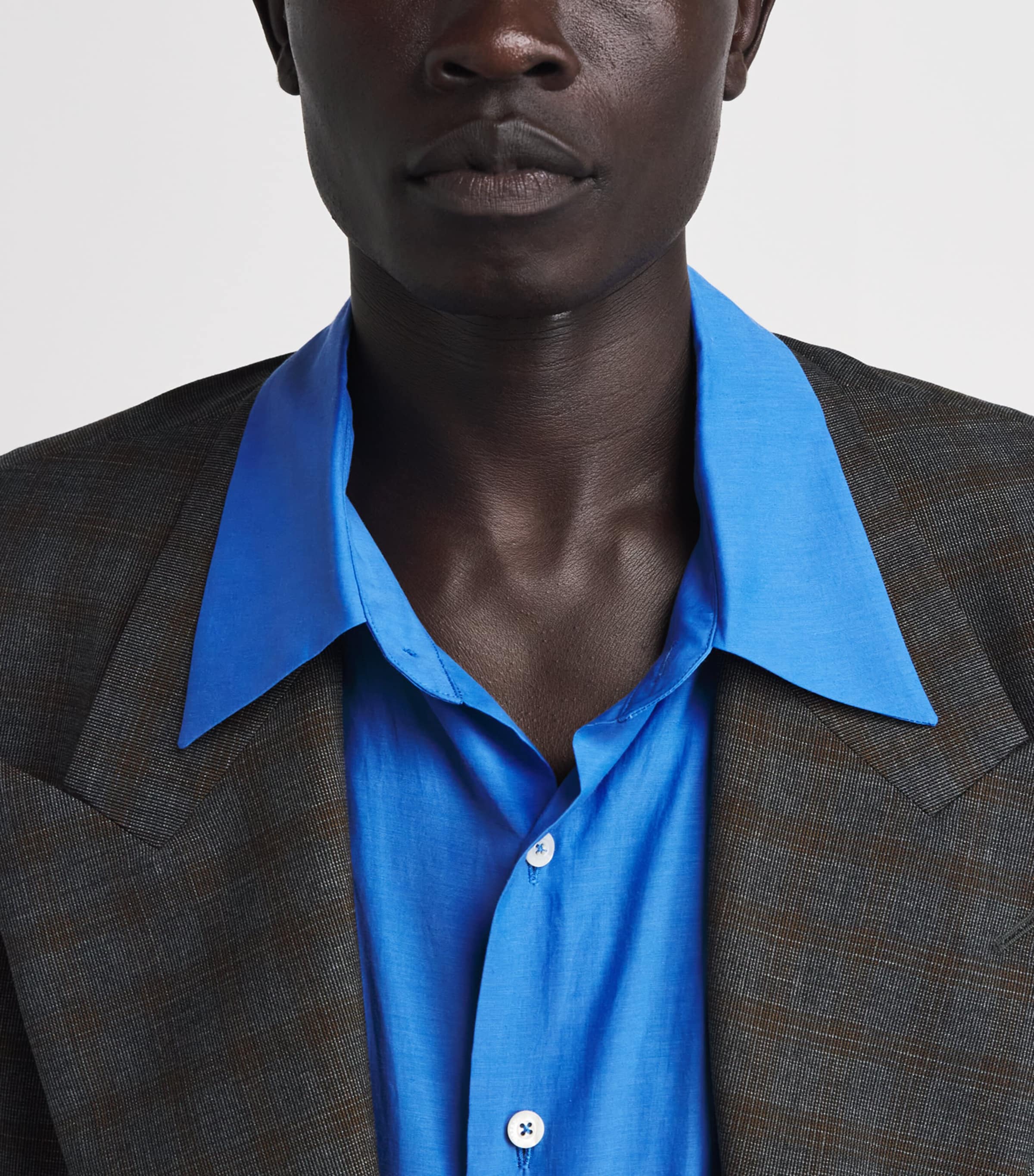 DRIES VAN NOTEN Mens Wool Check Double-Breasted Blazer Image 3