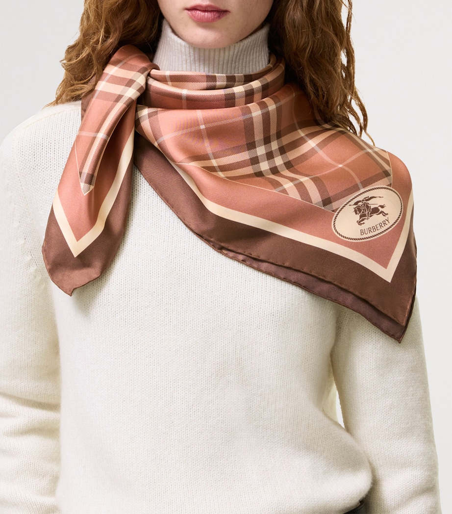 Burberry Silk Knight Stamp Scarf Light Clay Pink Image 2
