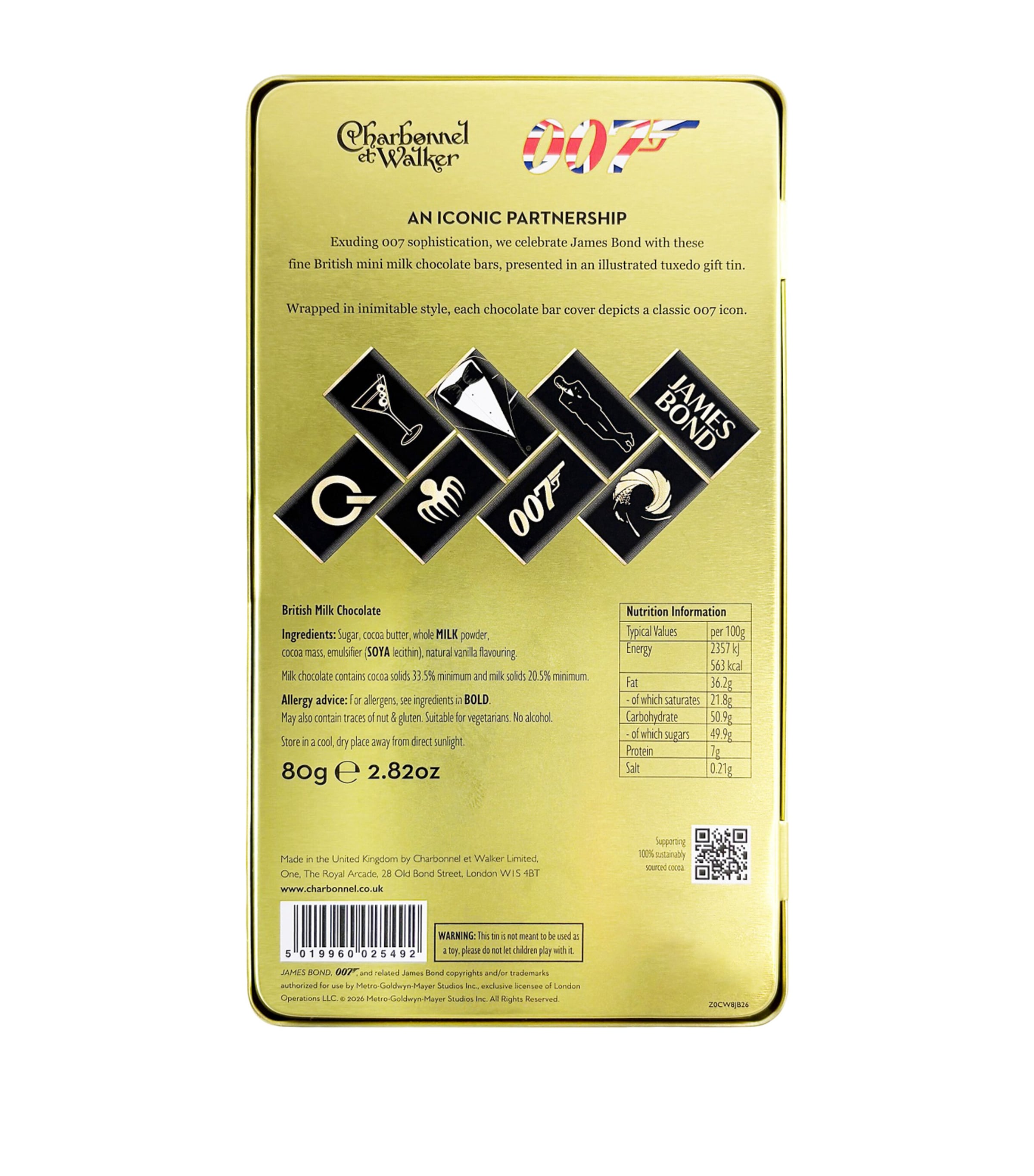 Charbonnel et Walker James Bond Mini Milk Chocolate Bars (80g) Image 3