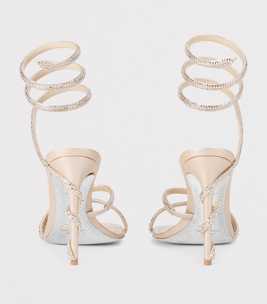 Leather Embellished Margot Sandals 105 BEIGE Image 2