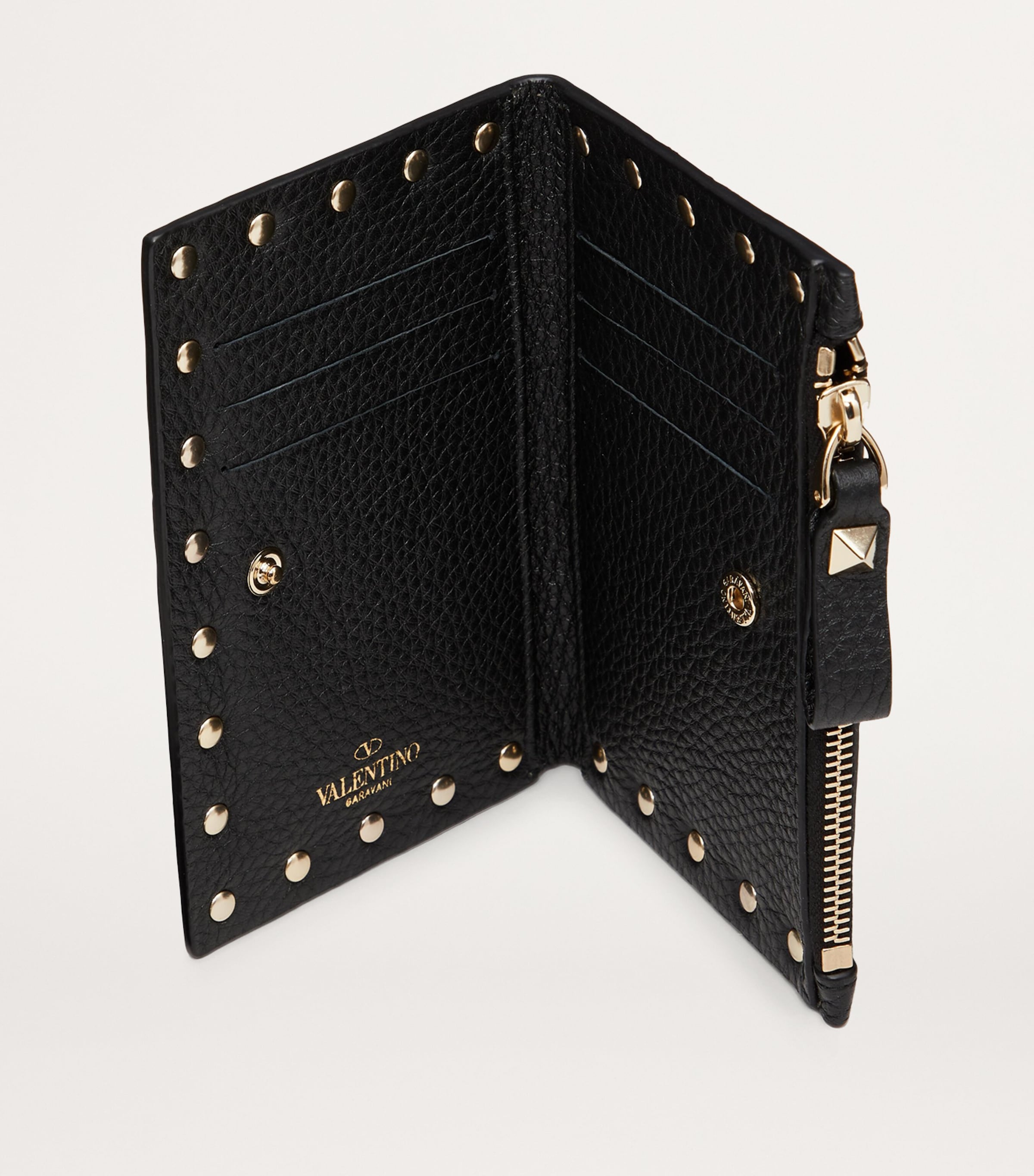 Leather Rockstud Coin and Card Holder 0NO Image 4