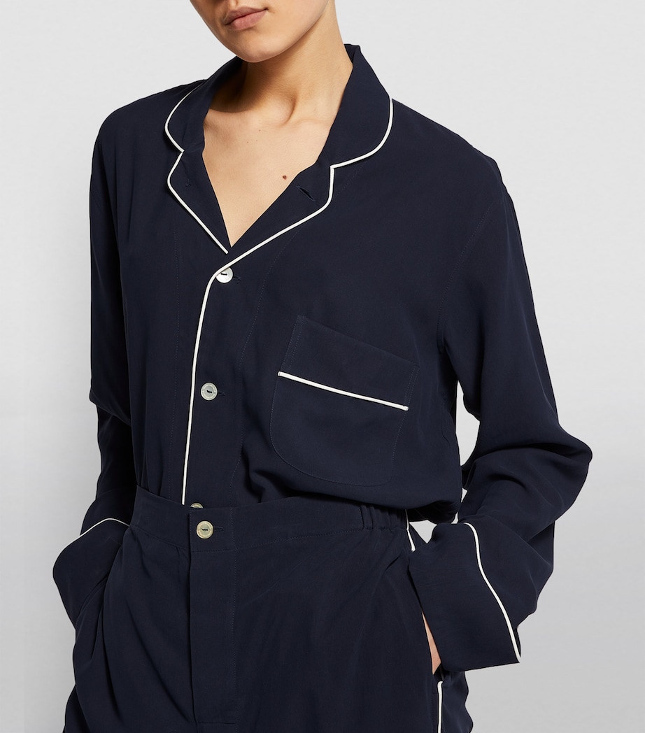 Silk Laurent Pyjama Set NAVY Image 12
