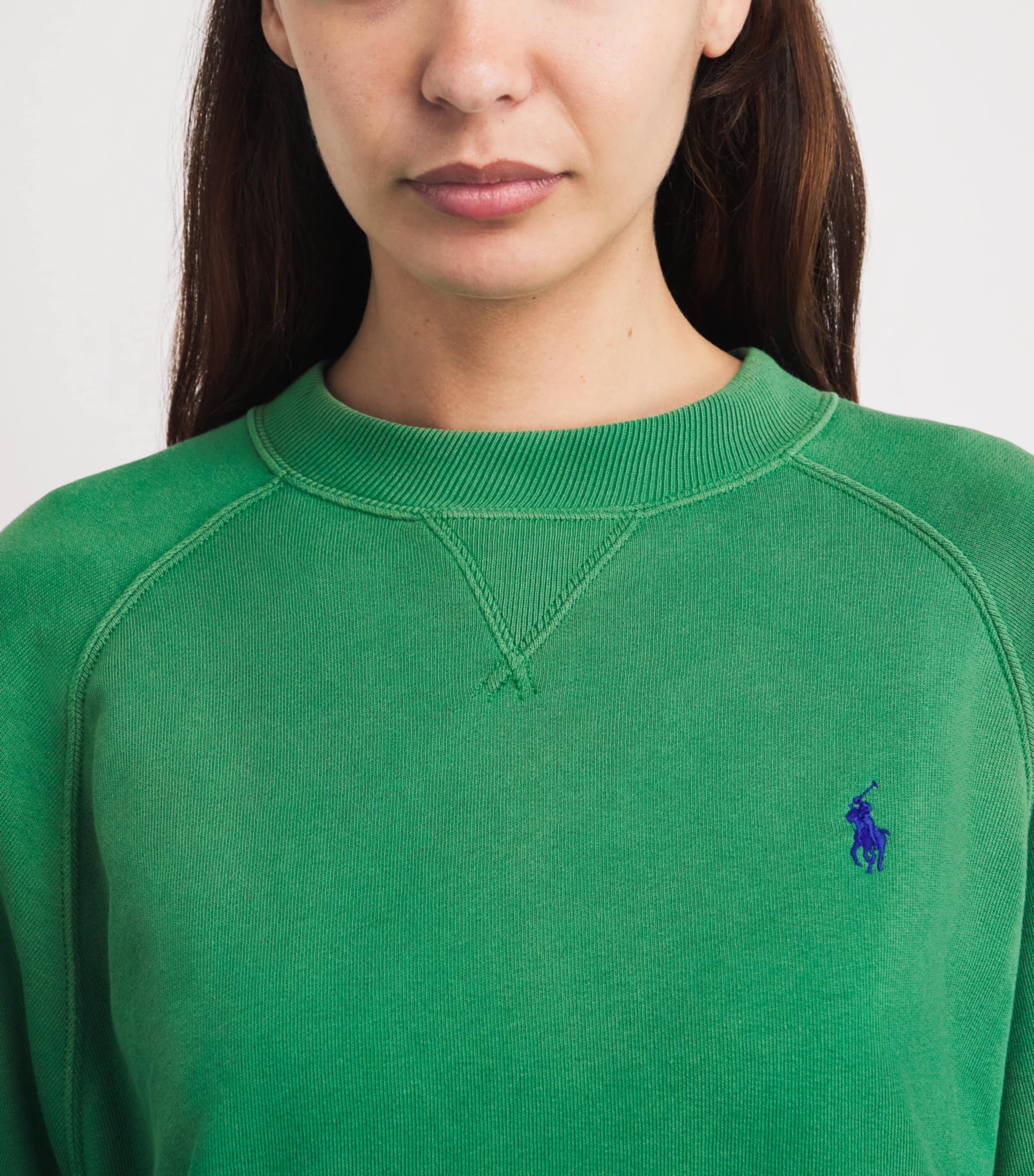 Polo Ralph Lauren Womens Cotton-Blend Polo Pony Sweatshirt Fiji Green Image 3
